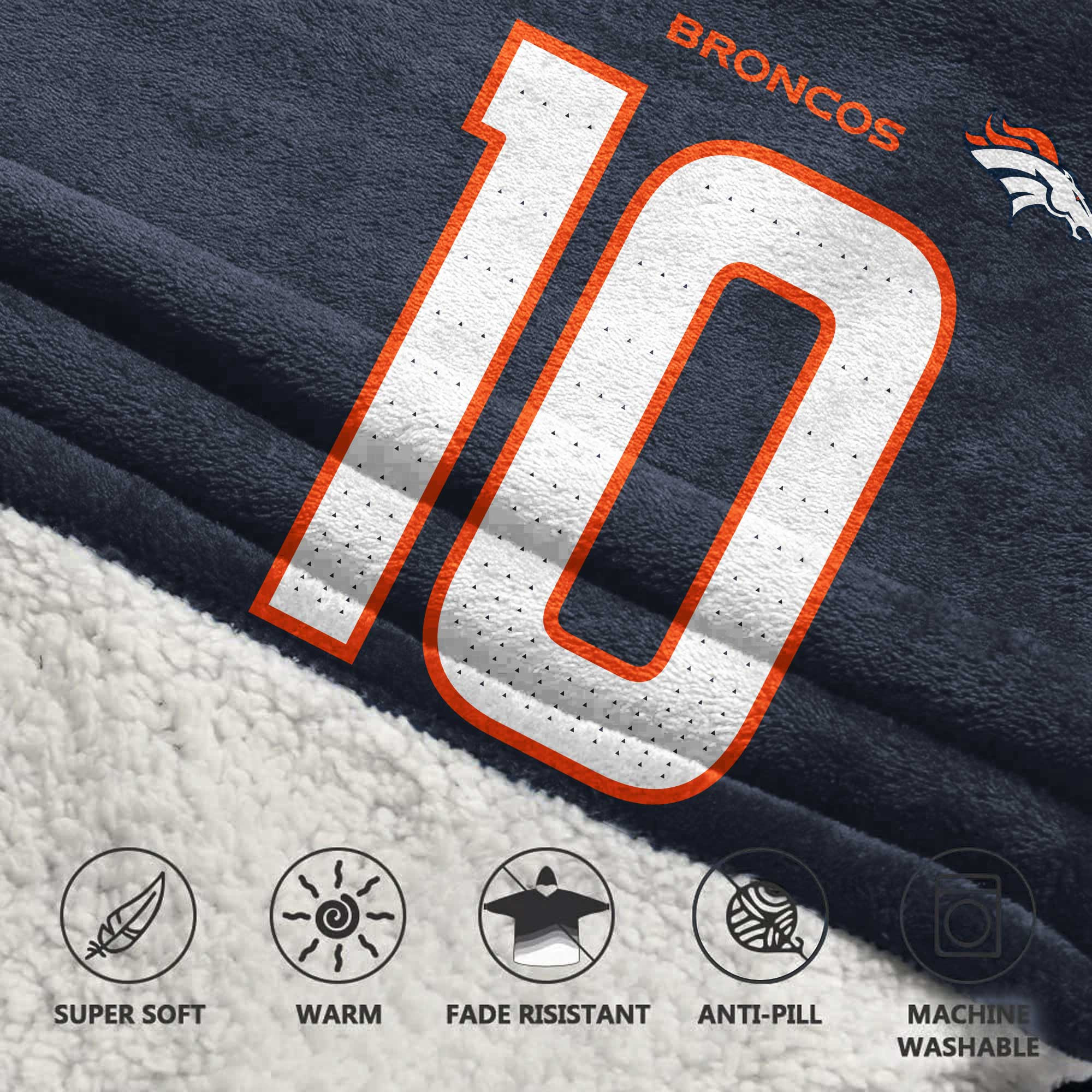 Adult B.N 10 Captain Denver Football Unisex Blanket Hoodie