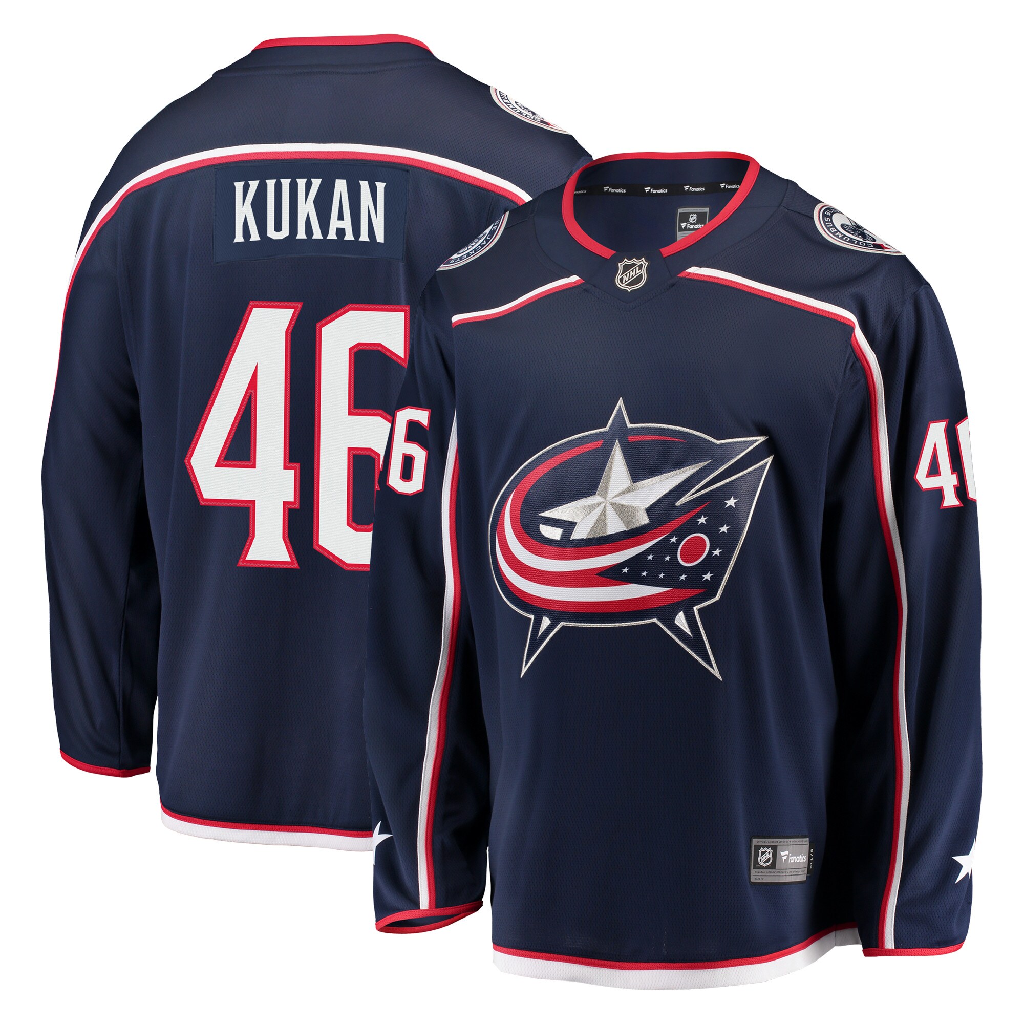 Dean Kukan Columbus Blue Jackets Breakaway Jersey - Navy