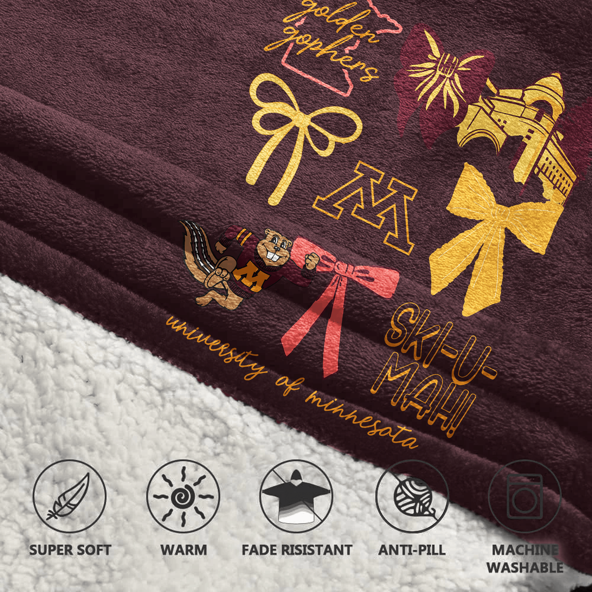 Adult Minnesota Football Unisex Blanket Hoodie