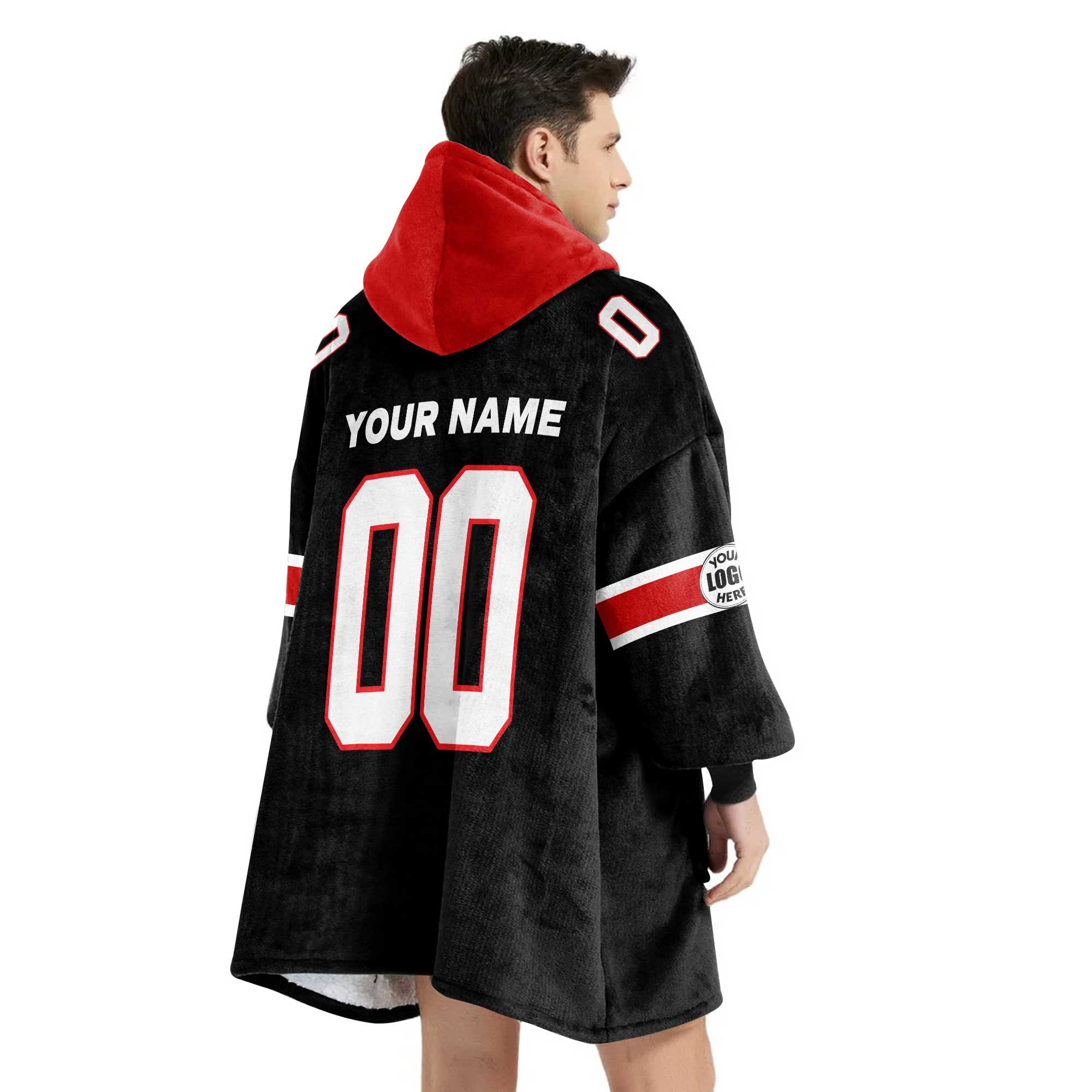 Adult Custom Blanket Hoodie Georgia Inspired Color