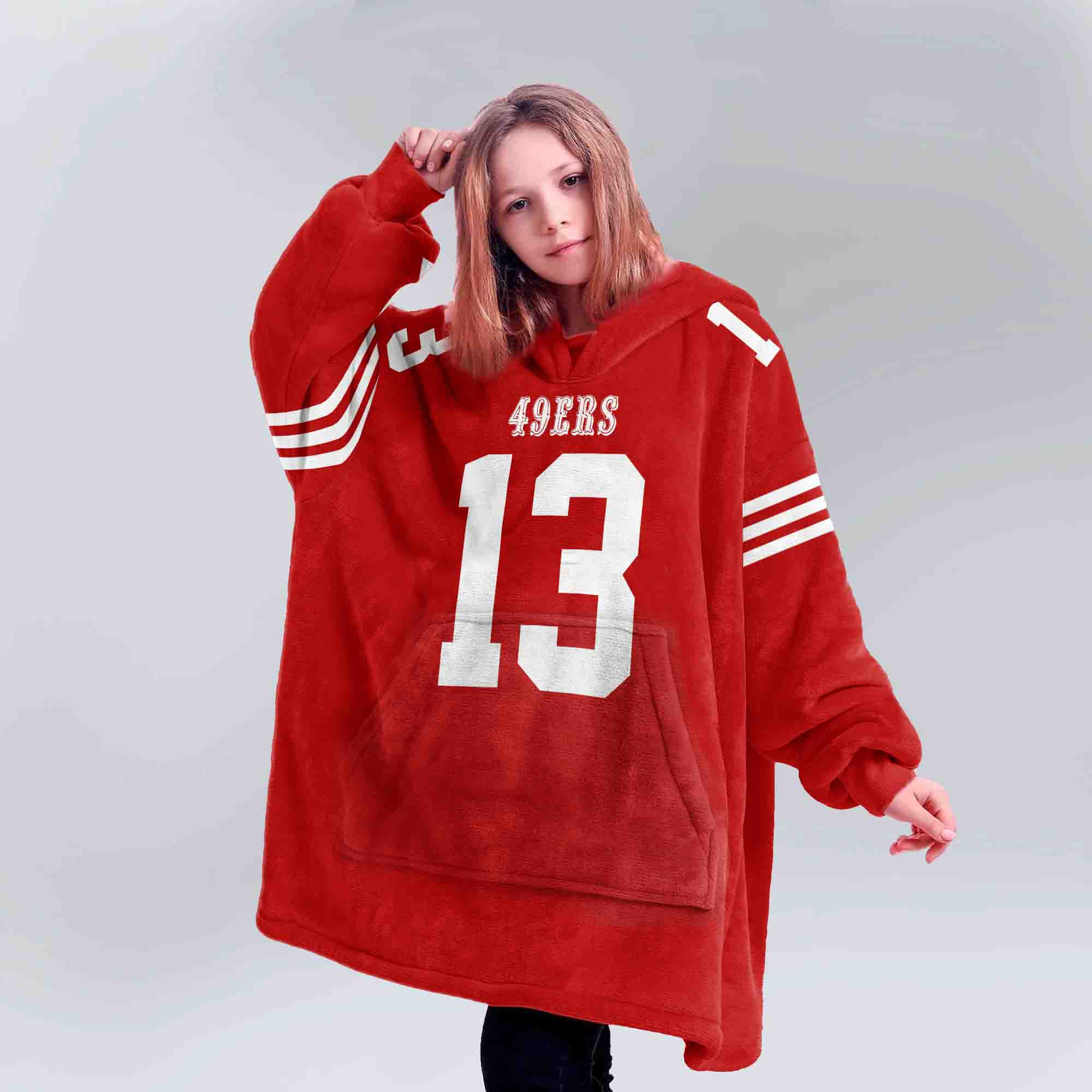 Adult B.P 13 San Francisco 49ers Football Unisex Blanket Hoodie