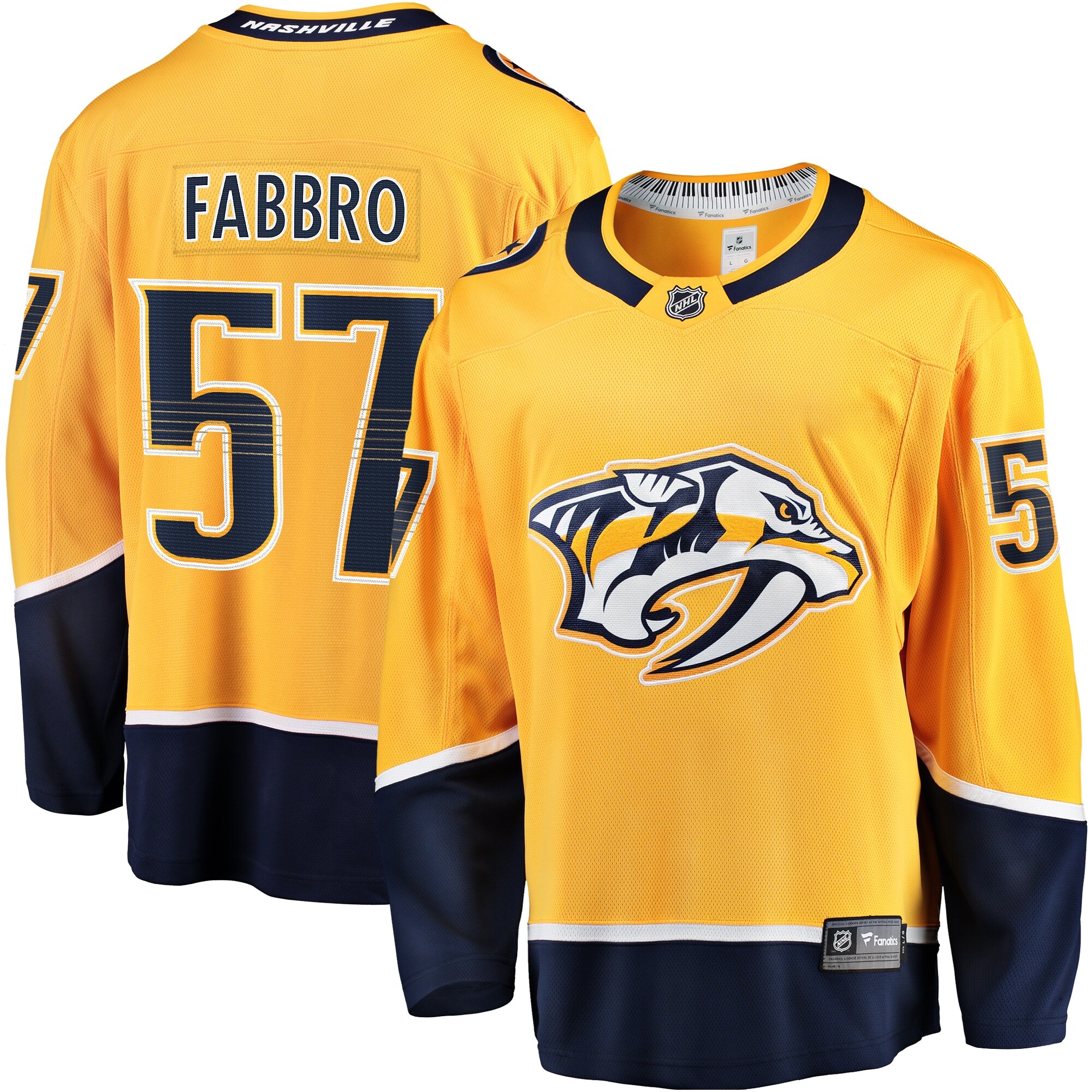 Dante Fabbro Nashville Predators Replica Player Jersey - Gold