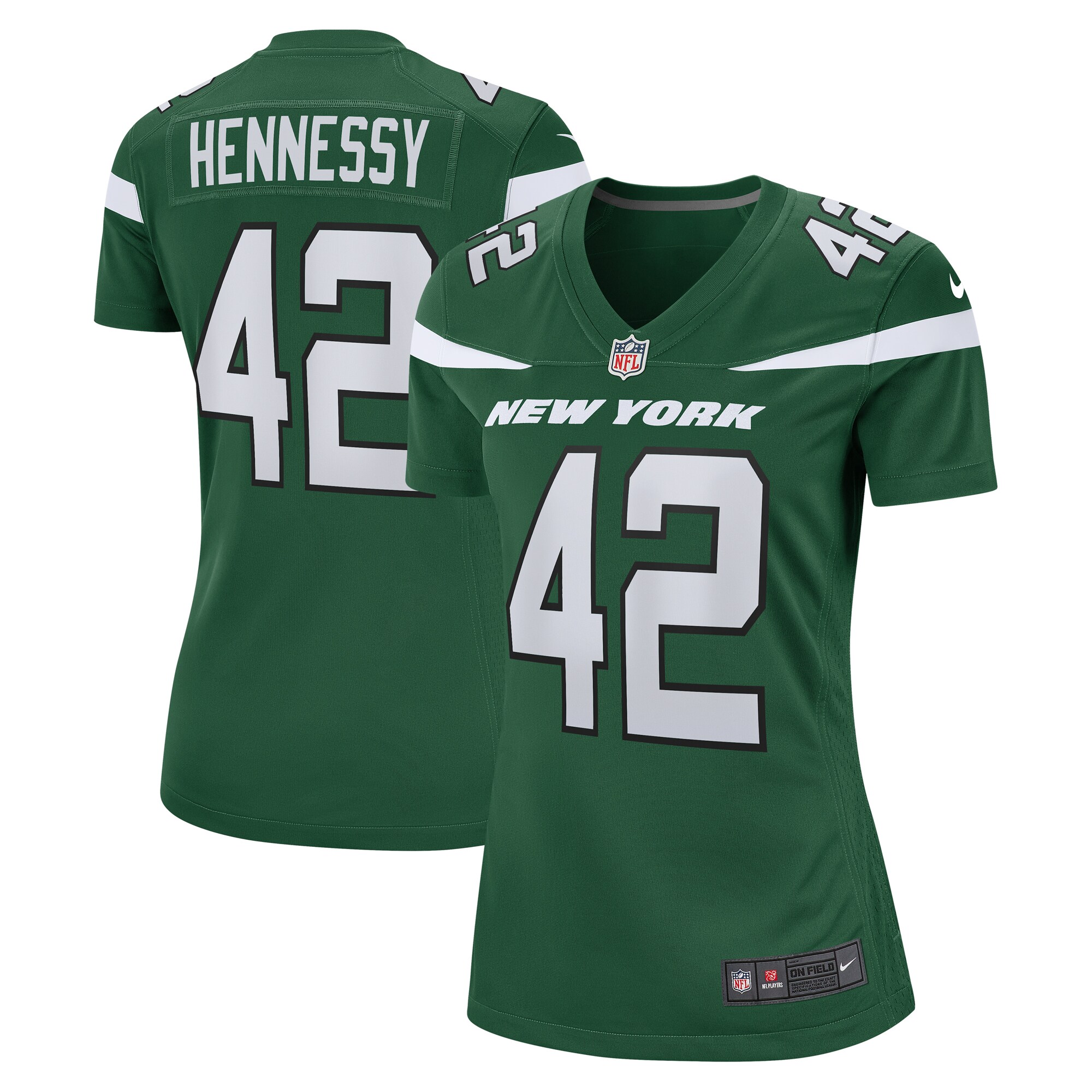 Thomas Hennessy New York Jets  Women's Game Jersey - Gotham Green