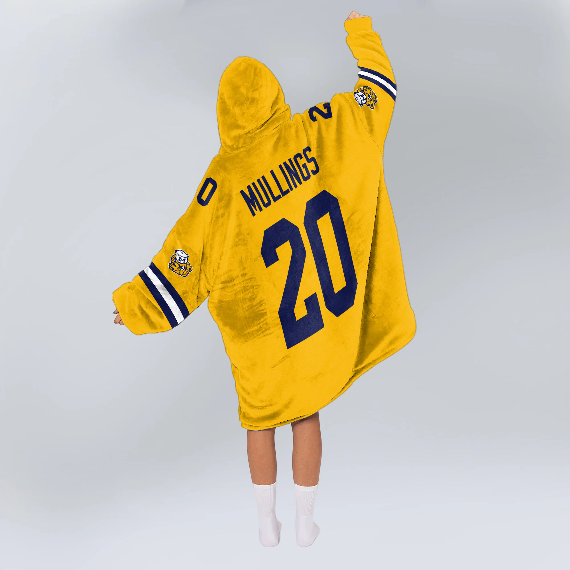 Adult 20 Michigan Football Unisex Blanket Hoodie