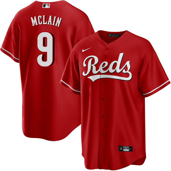 Men's Cincinnati Reds #9 Matt McLain  Red Alternate Cool Base MLB Jersey