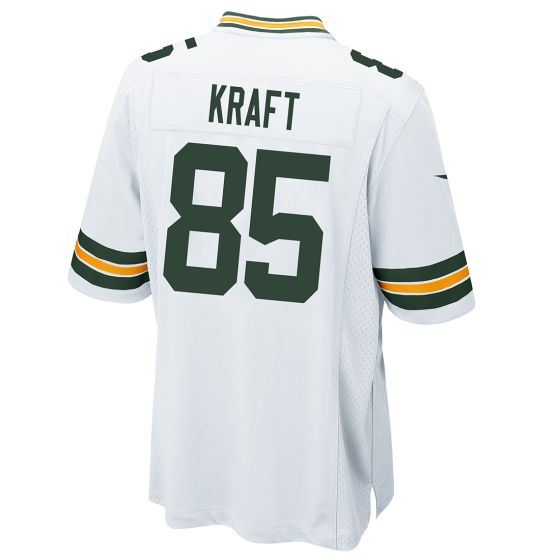 Green Bay Packers #85 Tucker Kraft Away Game Jersey