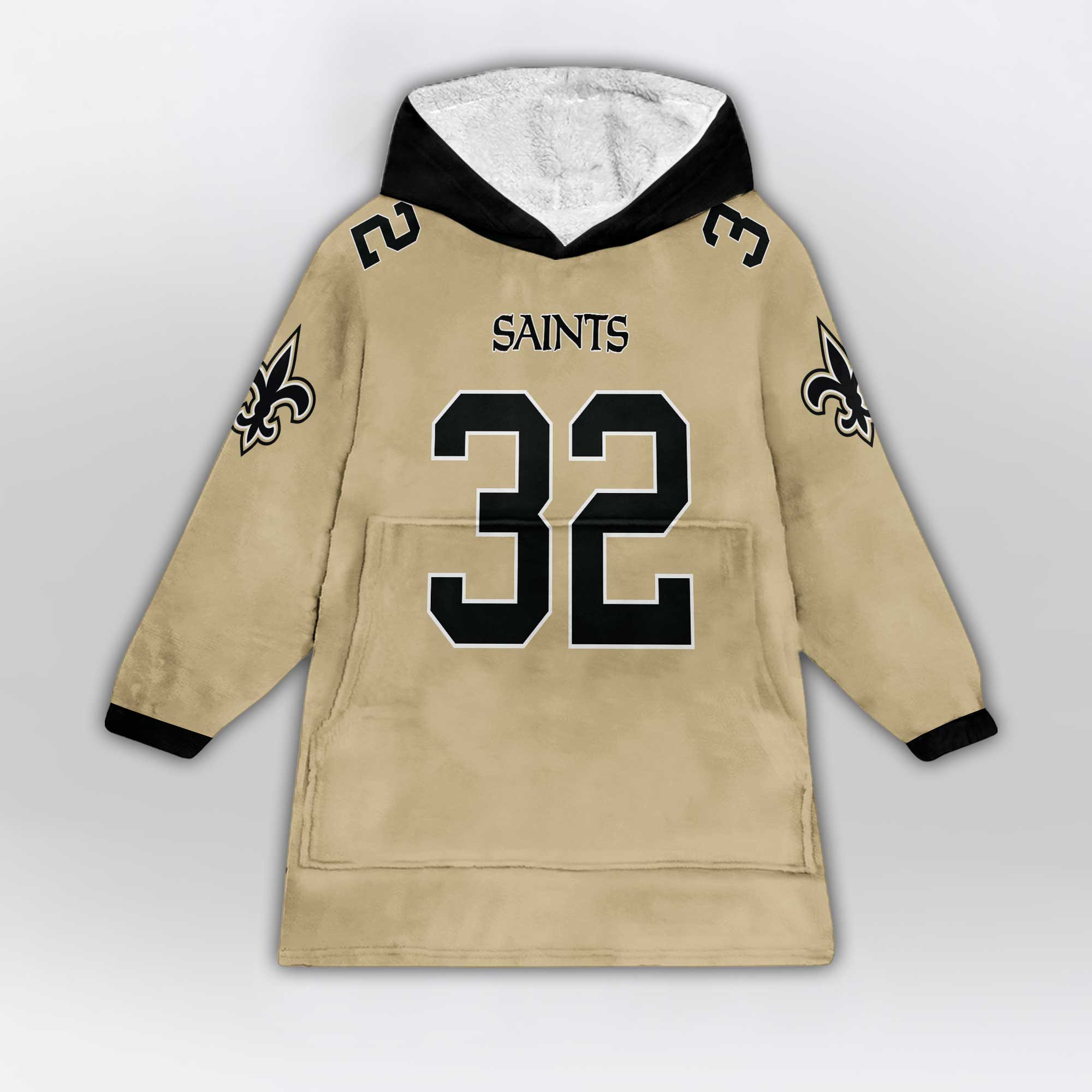 Adult T.M 32 New Orleans Football Unisex Blanket Hoodie
