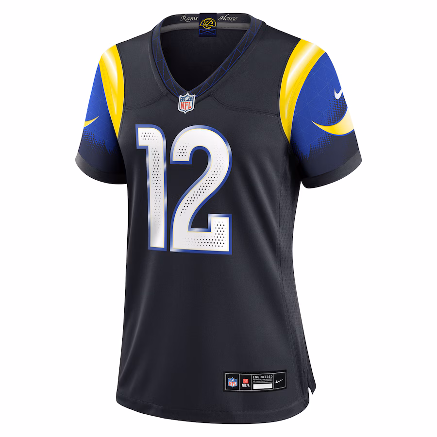 Puka Nacua #12 Los Angeles Rams Women's 2025 Rivalries Collection Game Jersey - Midnight Blue