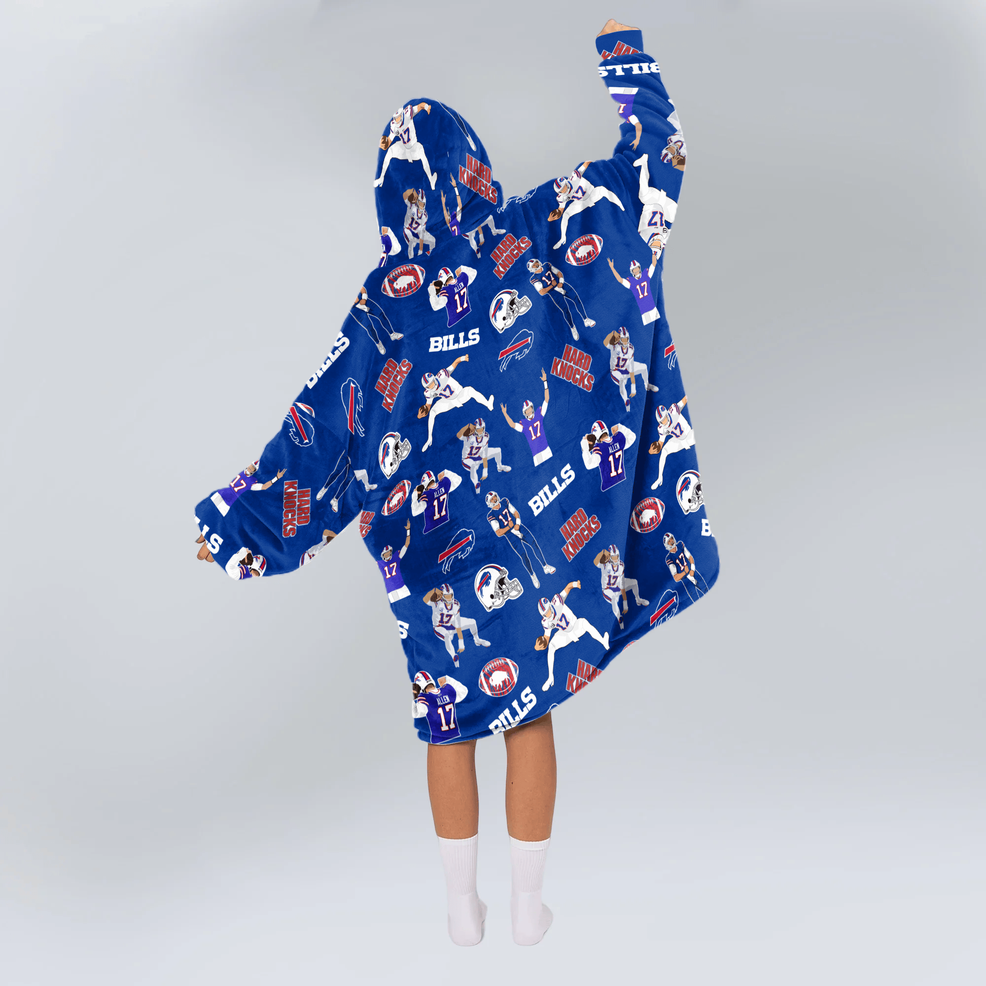 J.A 17 Buffalo Football Full Patterns Unisex Blanket Hoodie