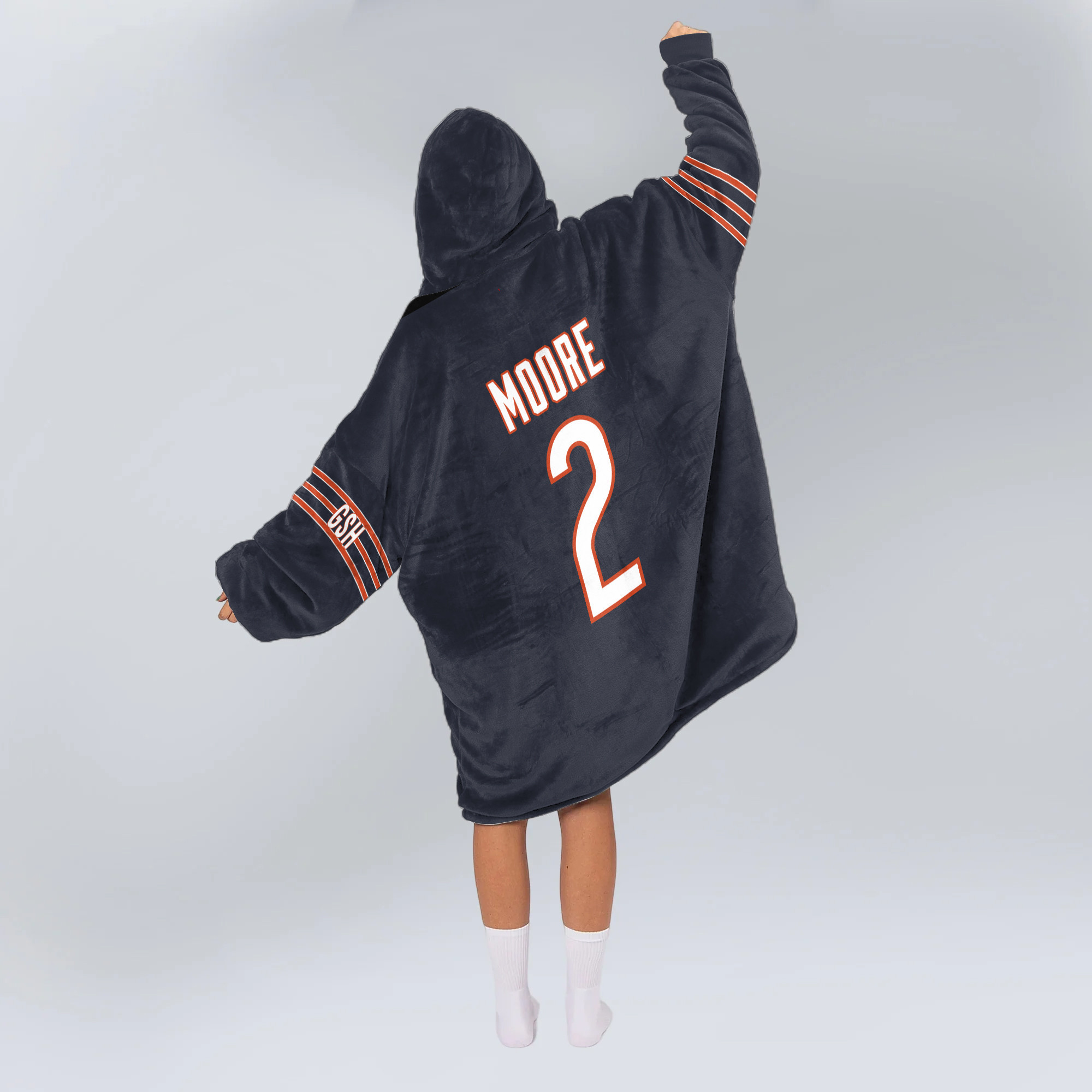 Adult 2 Chicago Football Unisex Blanket Hoodie