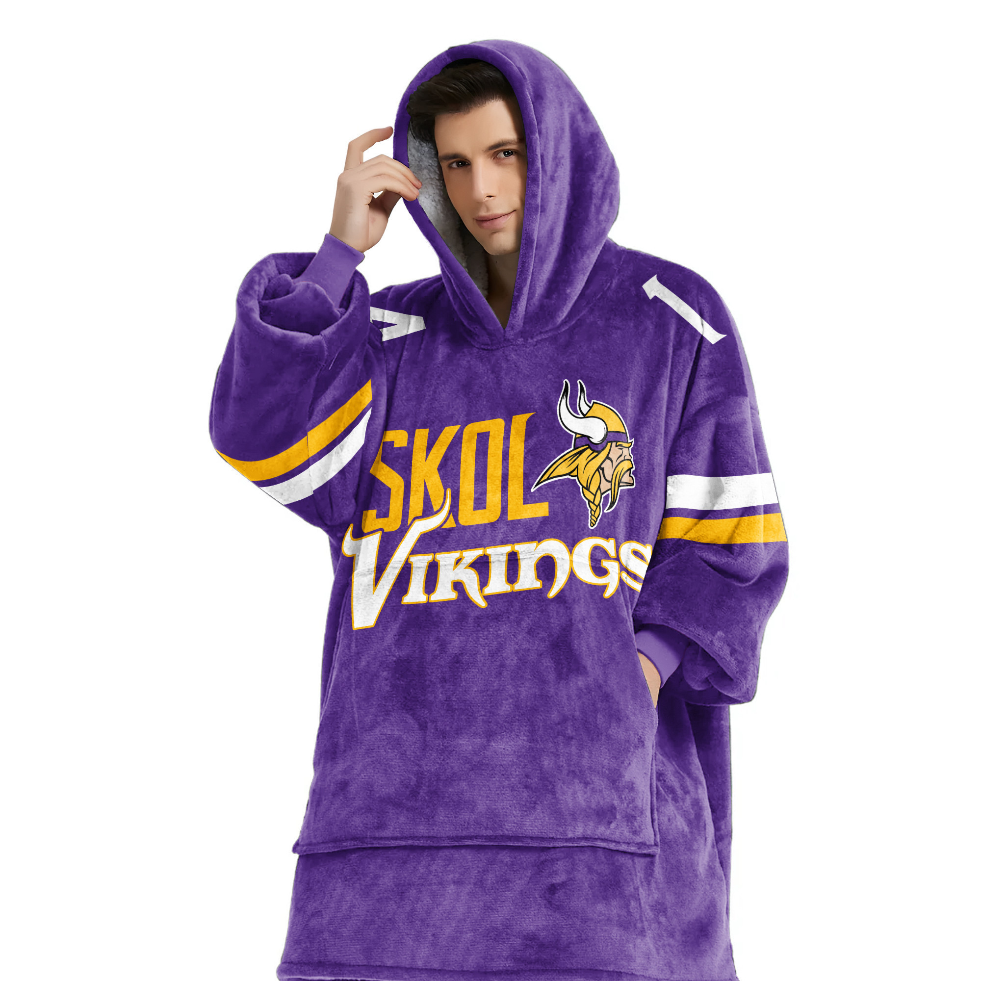 Adult Skol JJ 18 Minnesota Football Unisex Blanket Hoodie