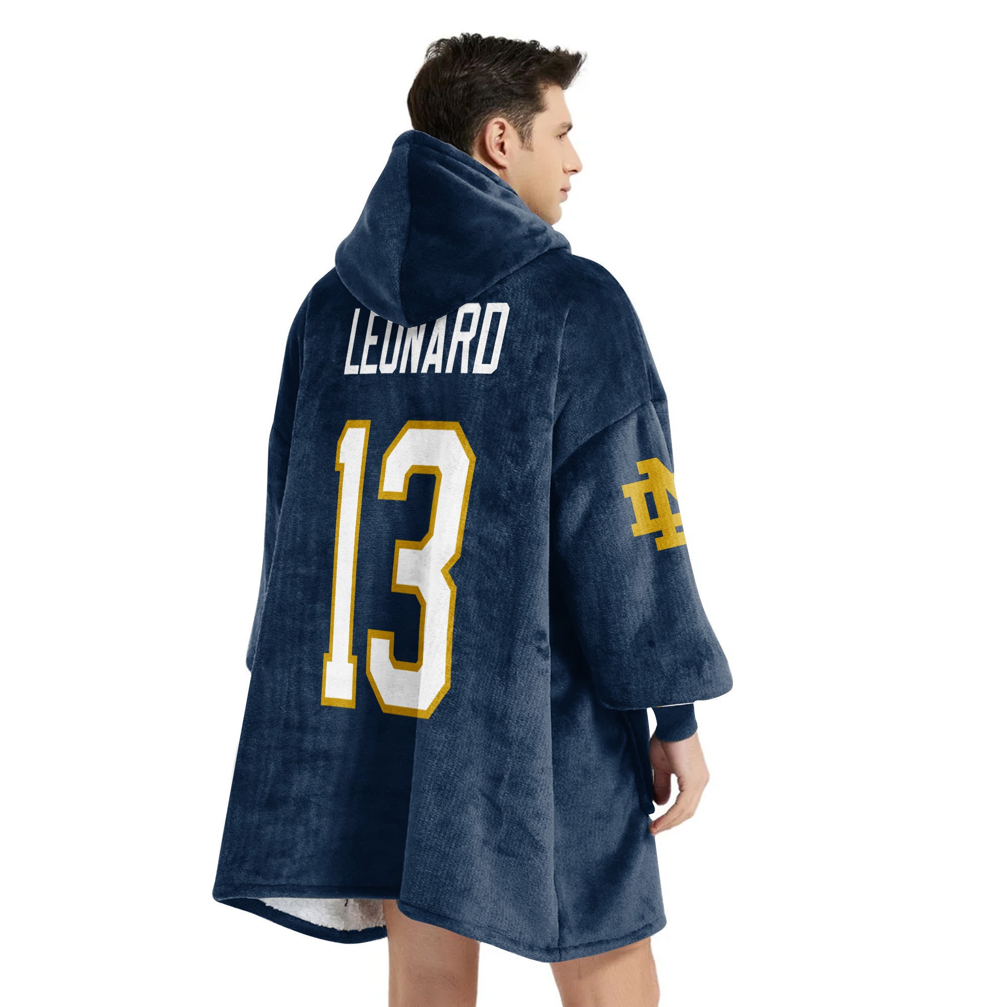 Adult 13 Notre Dame Football Unisex Blanket Hoodie