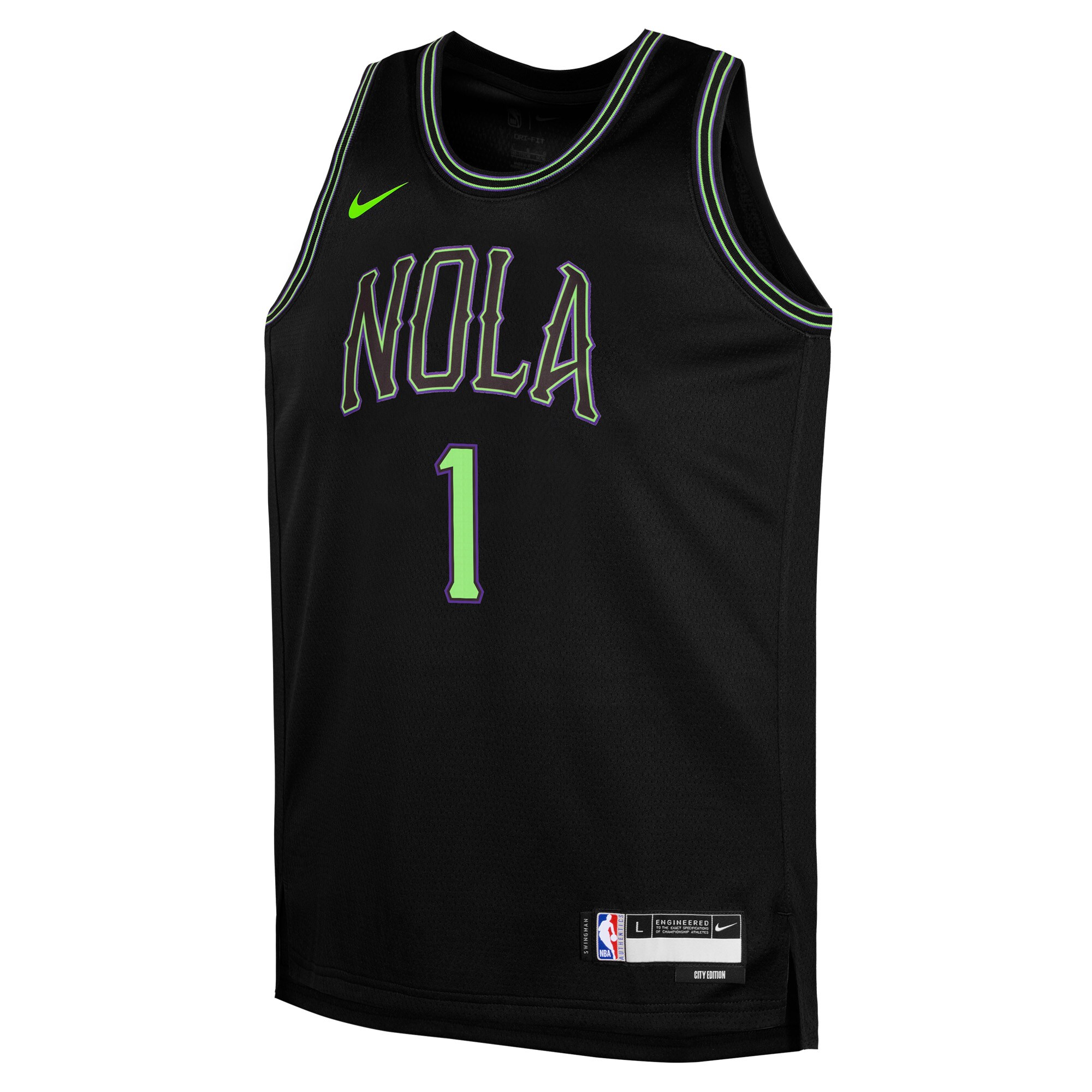 Youth New Orleans Pelicans Zion Williamson  Black 2023/24 Swingman Replica Jersey - City Edition