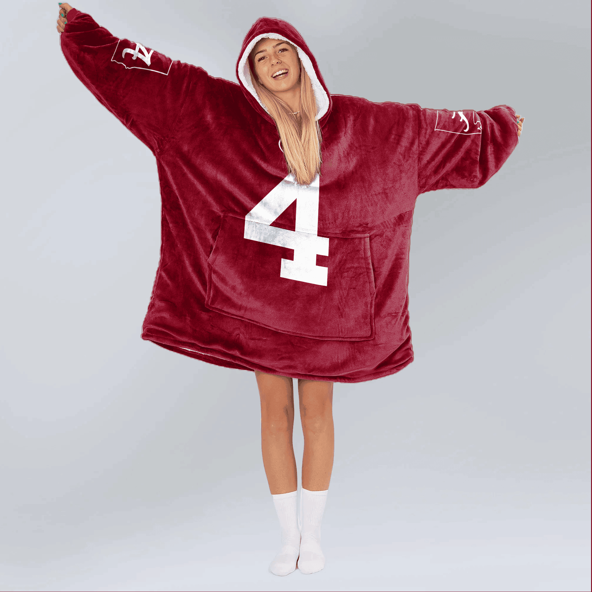 Adult 4 Alabama Football Unisex Blanket Hoodie