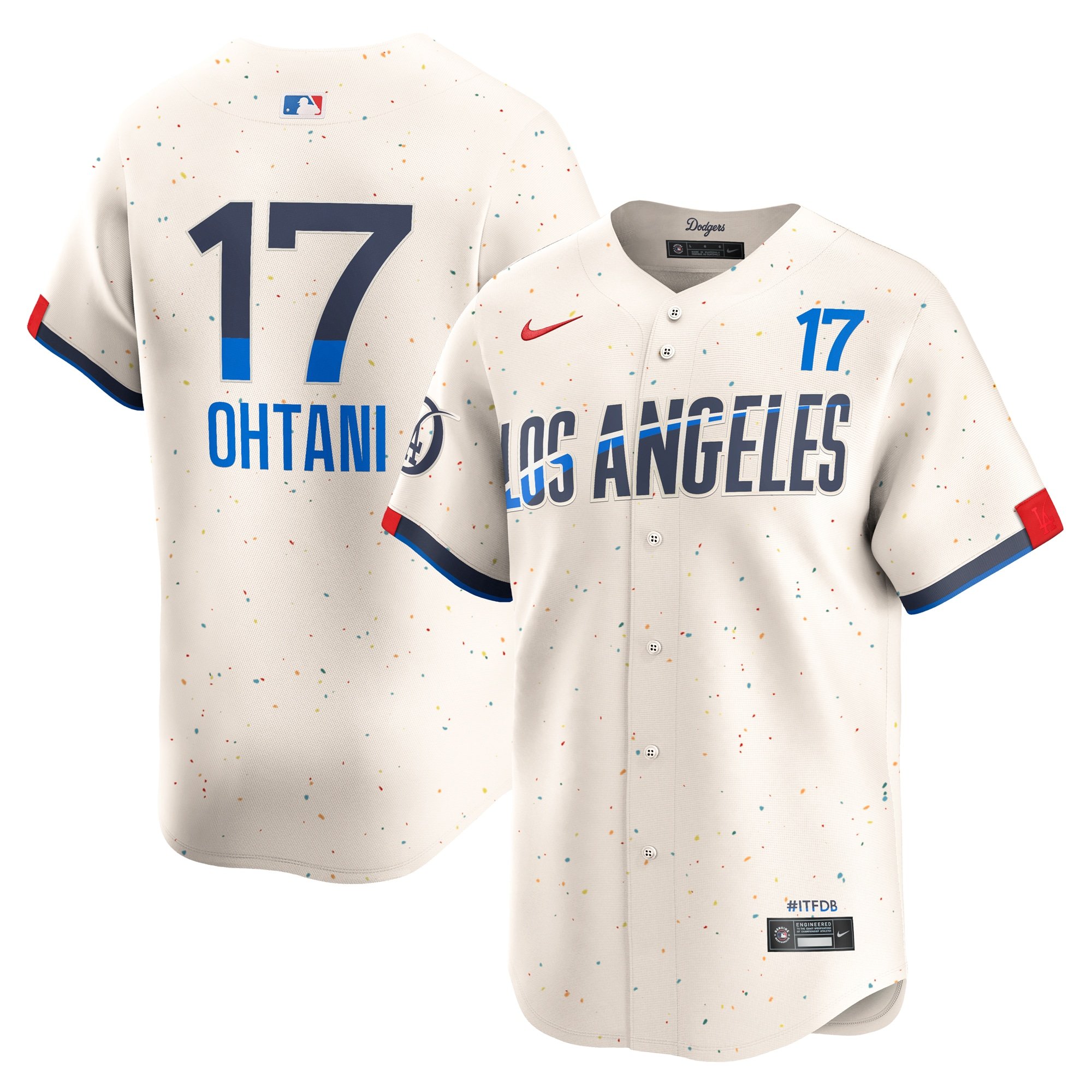 Men's Los Angeles Dodgers #17 Shohei Ohtani  Cream 2024 City Connect Limited Player Jersey