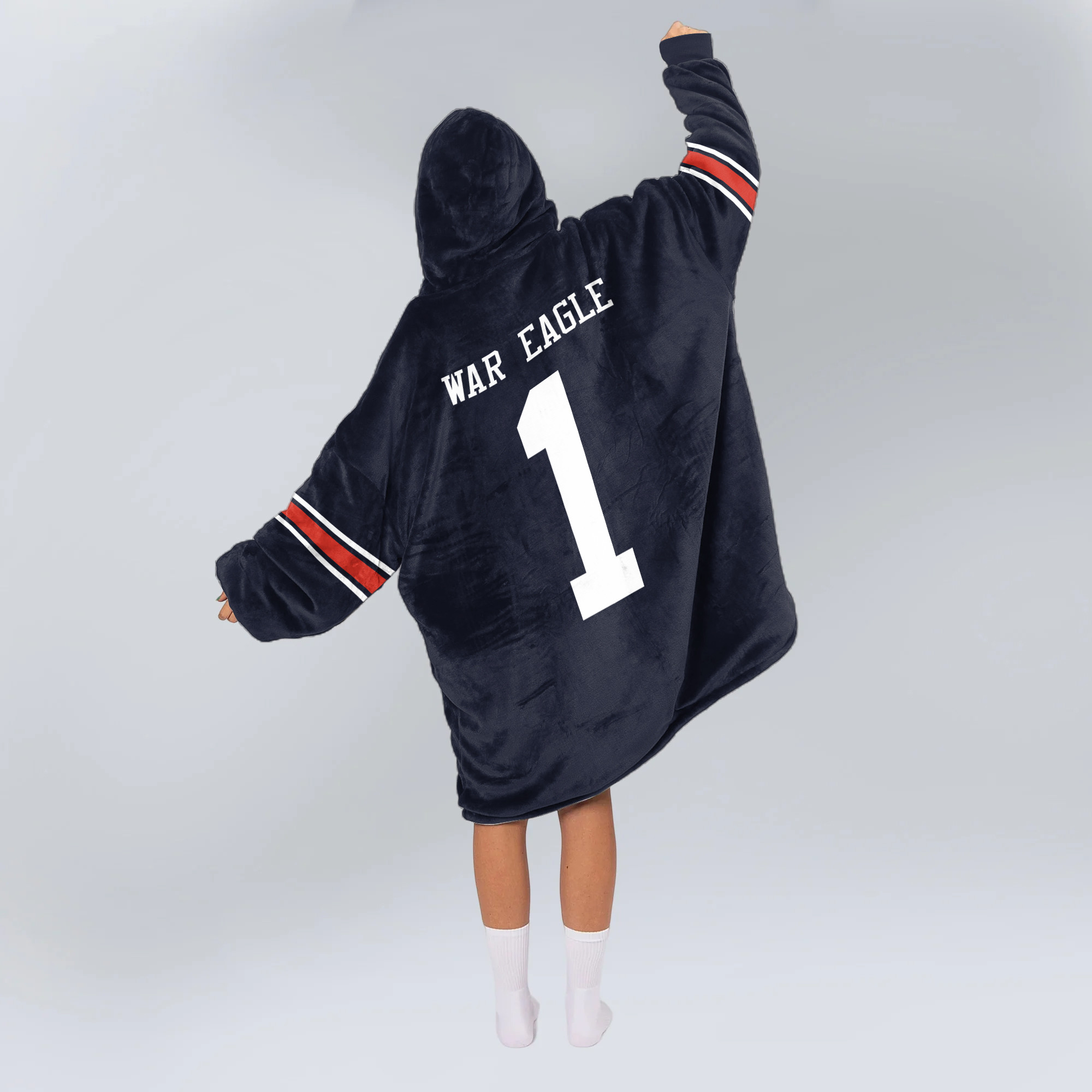 Adult #1 Auburn Football Unisex Blanket Hoodie