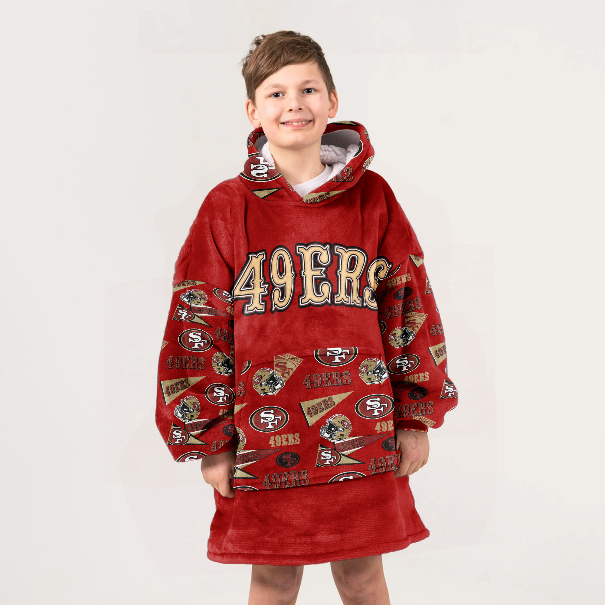 Adult San Francisco 49ers Football Unisex Blanket Hoodie