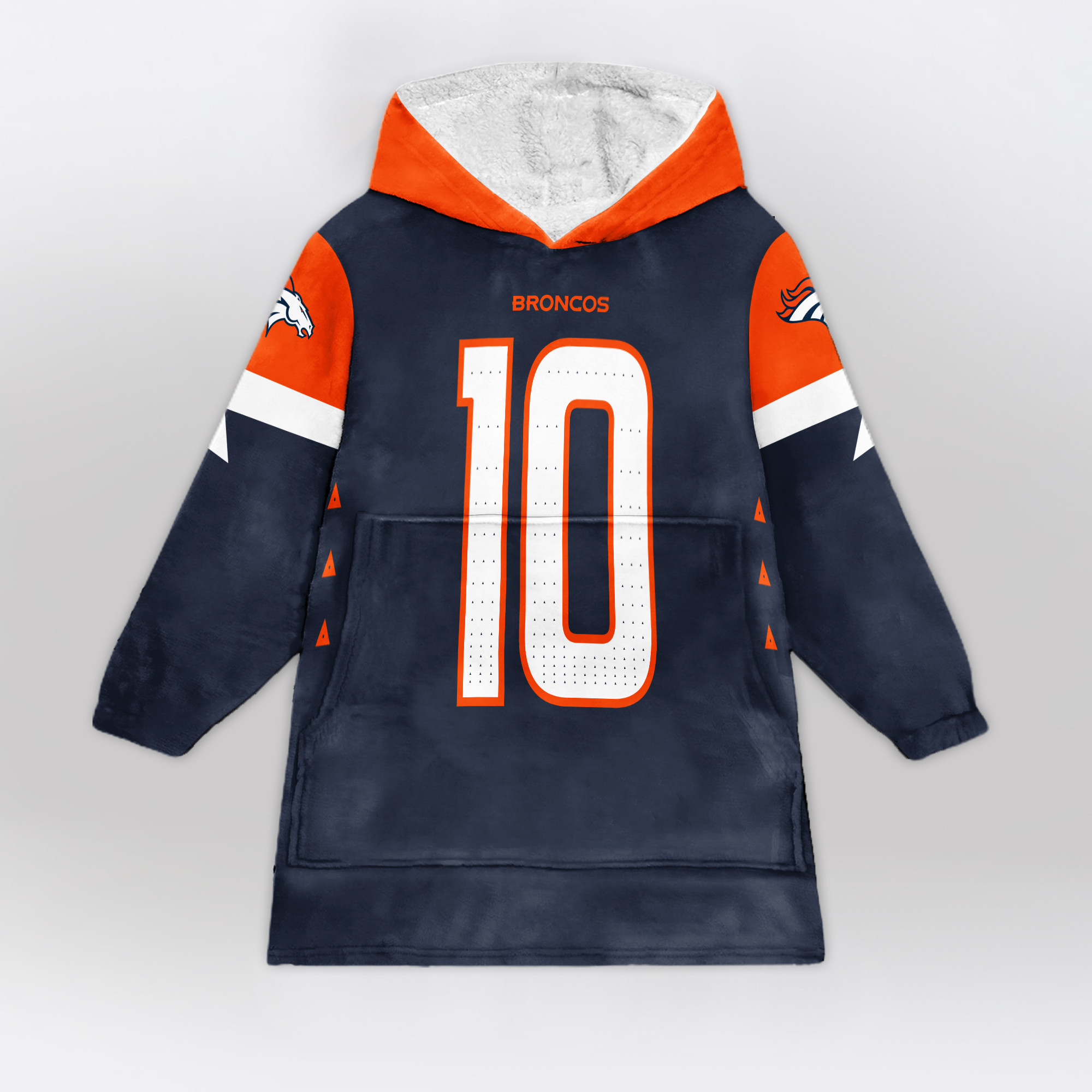 Adult 10 Denver Football Unisex Blanket Hoodie