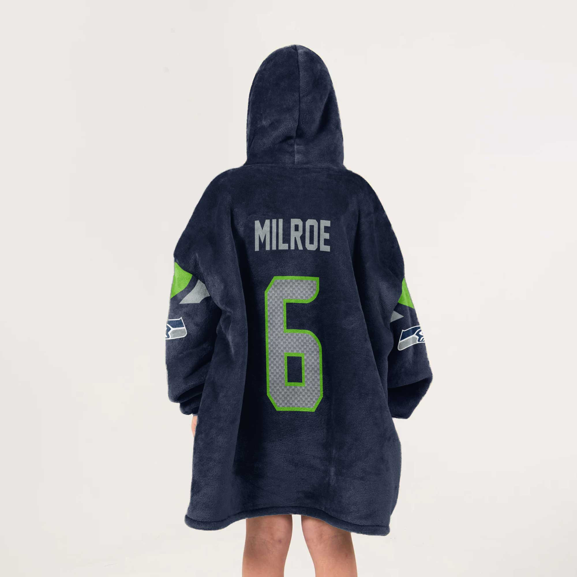 Kid 6 Seattle Football Unisex Blanket Hoodie