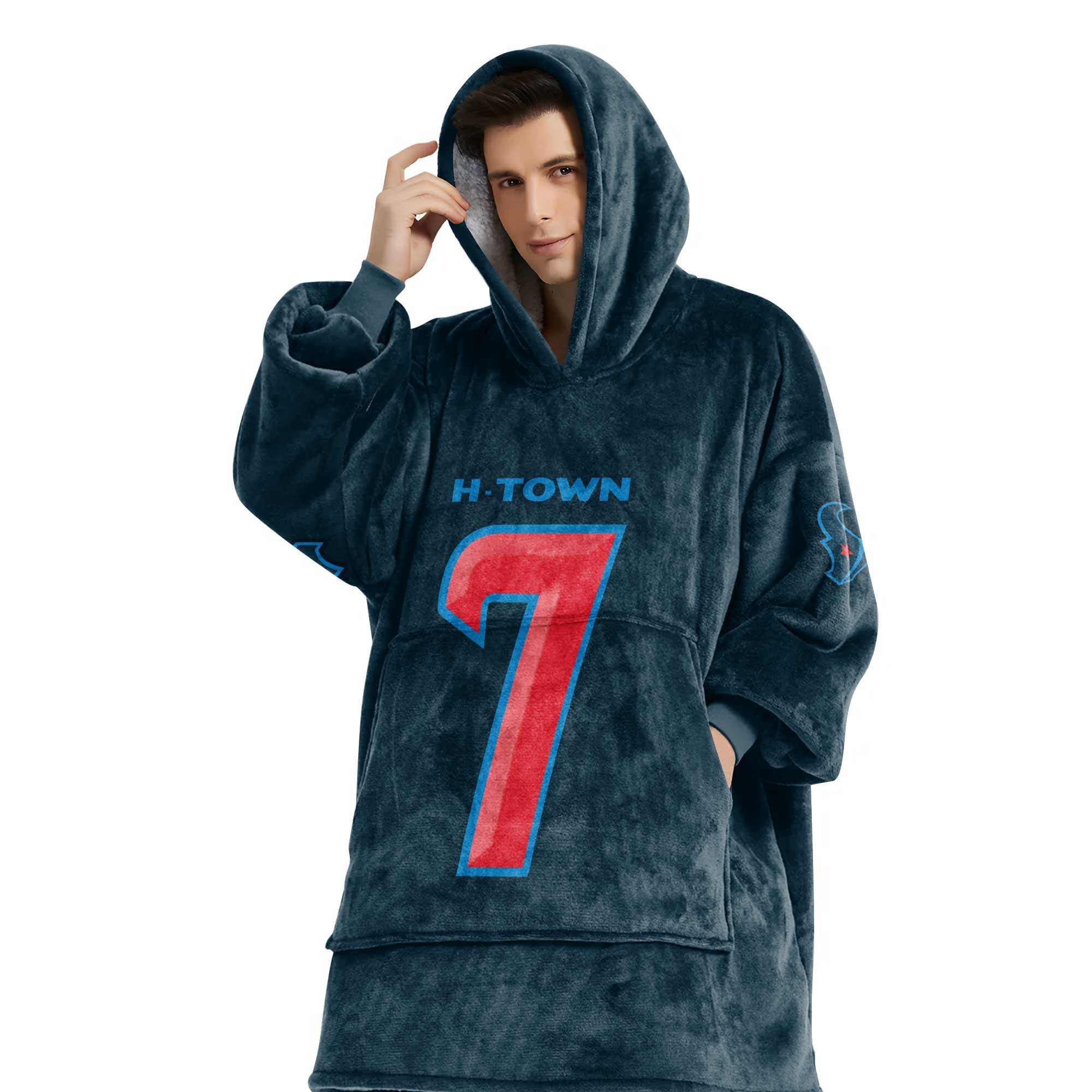 Adult C.S 7 Houston Football Unisex Blanket Hoodie
