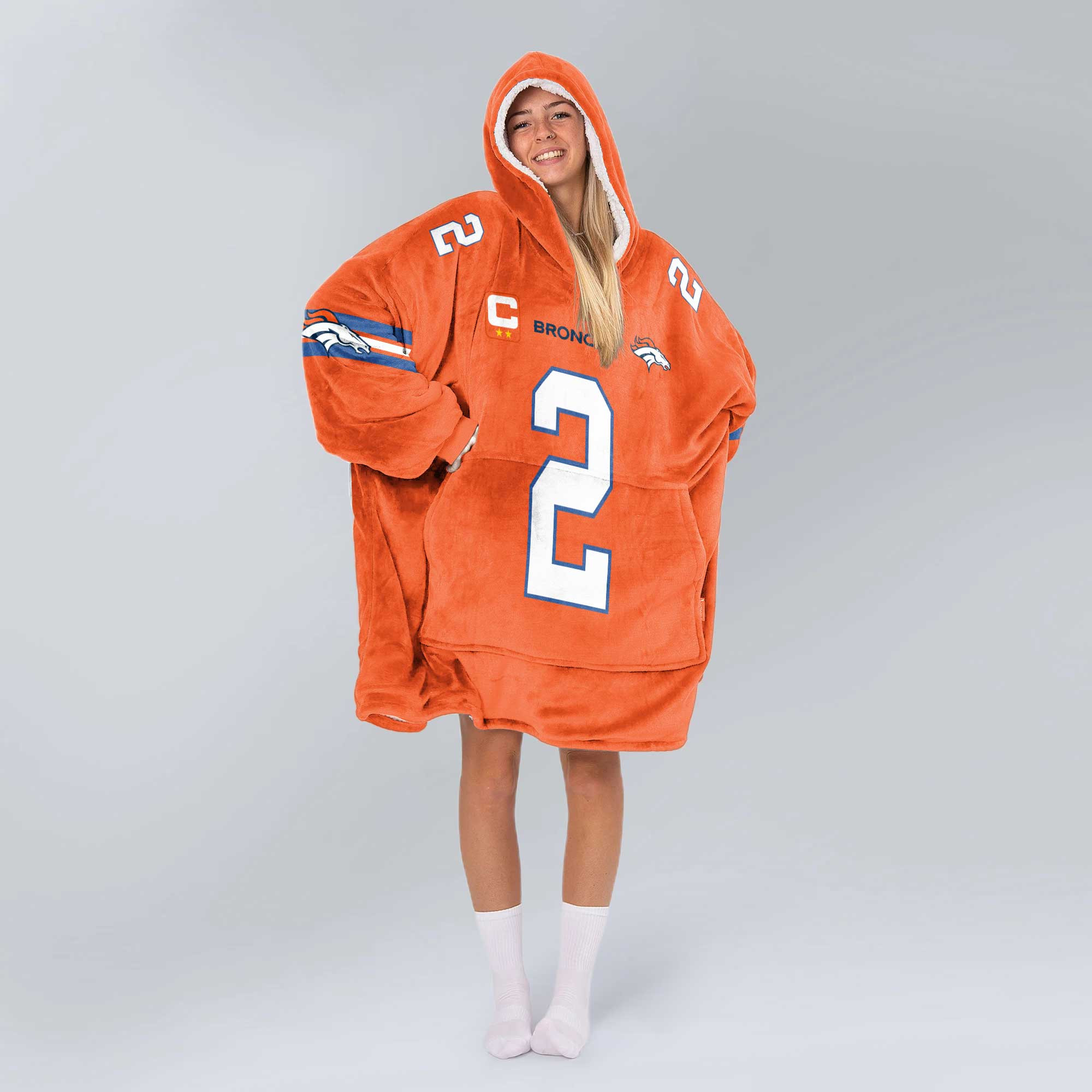 Adult P.S 2 Captain Denver Football Unisex Blanket Hoodie