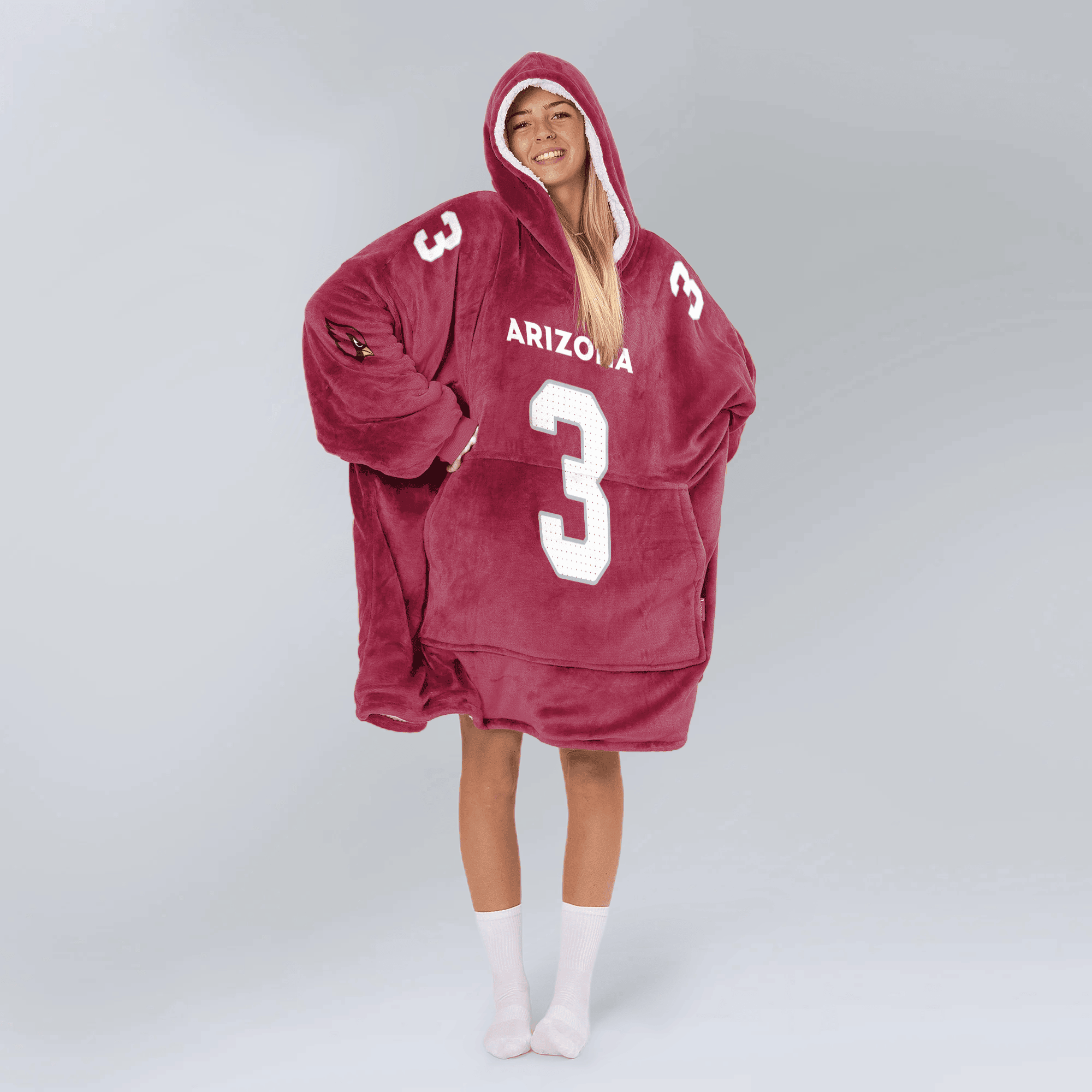 Adult 3 Arizona Football Unisex Blanket Hoodie