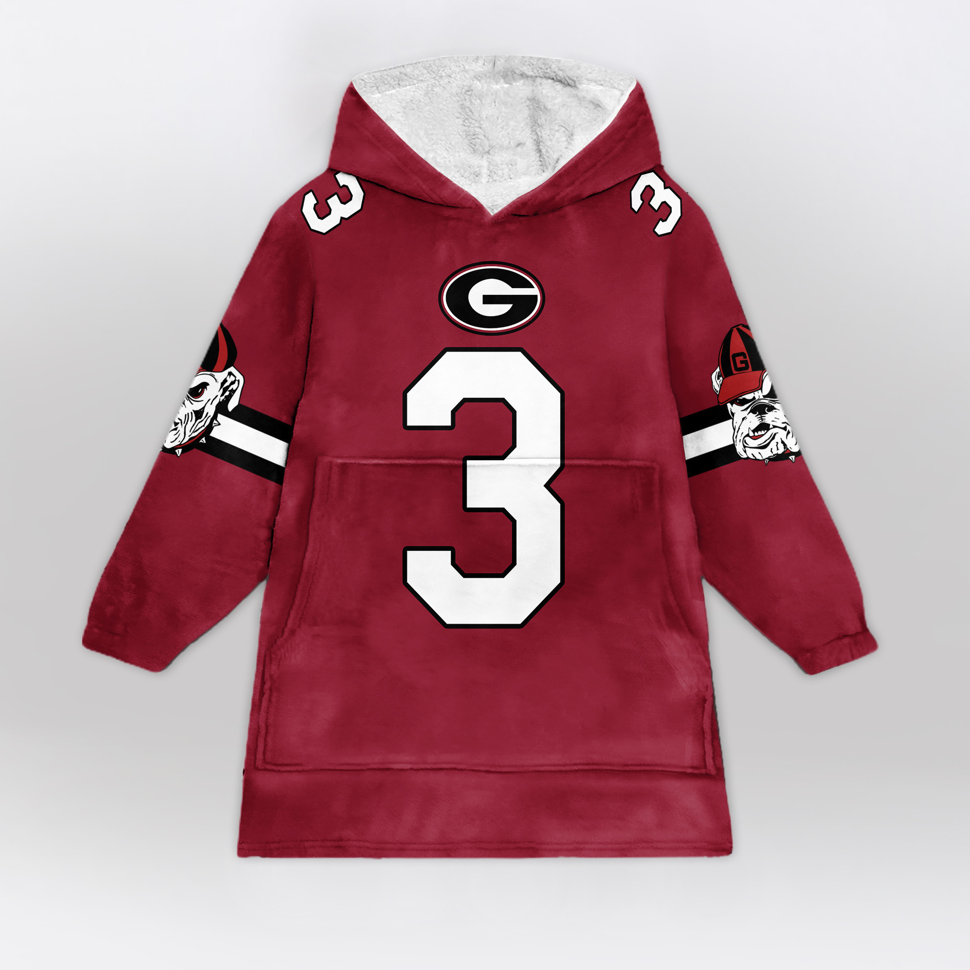 Adult 3 Georgia Football Unisex Blanket Hoodie