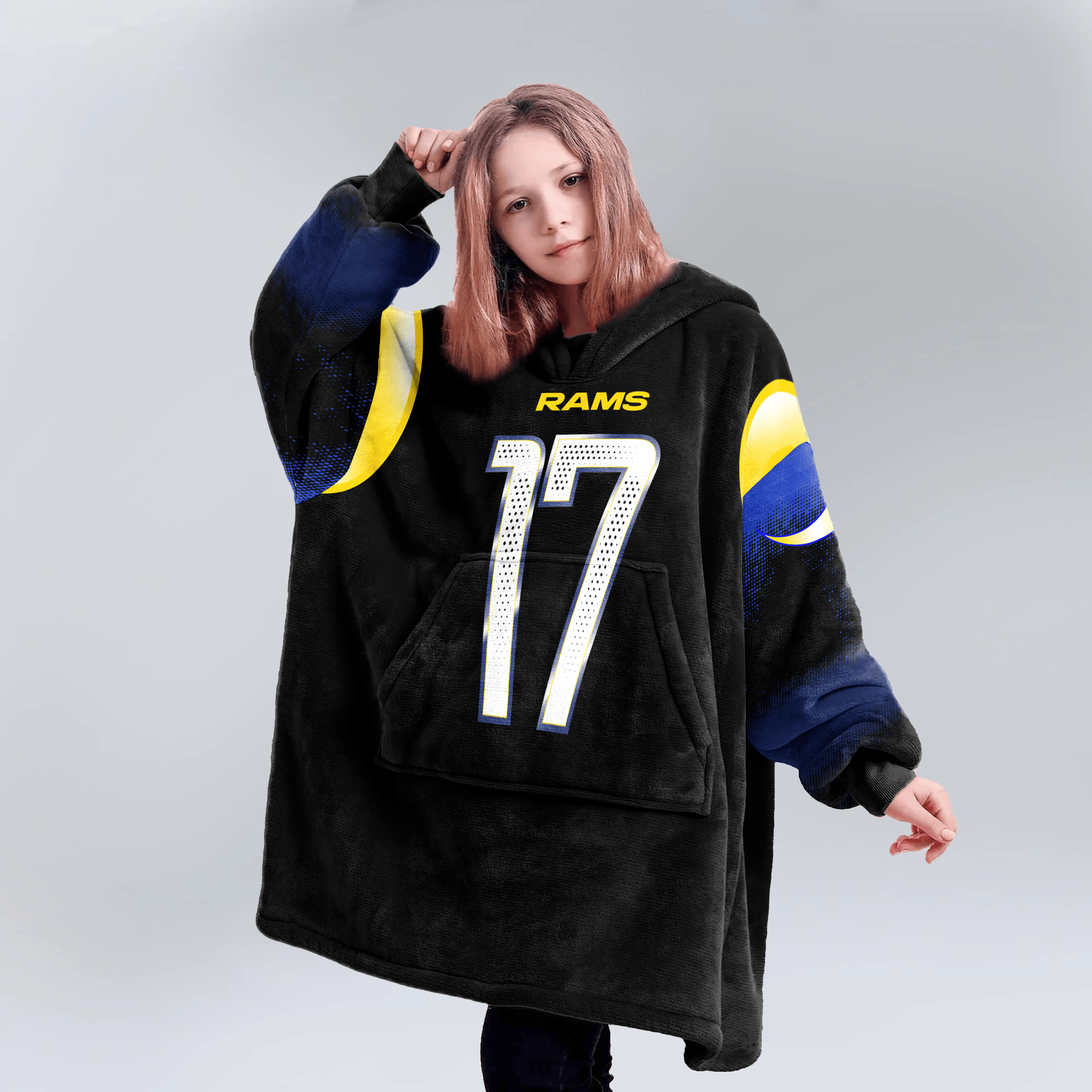 Kid D.A 17 Los Angeles R Football Unisex Blanket Hoodie