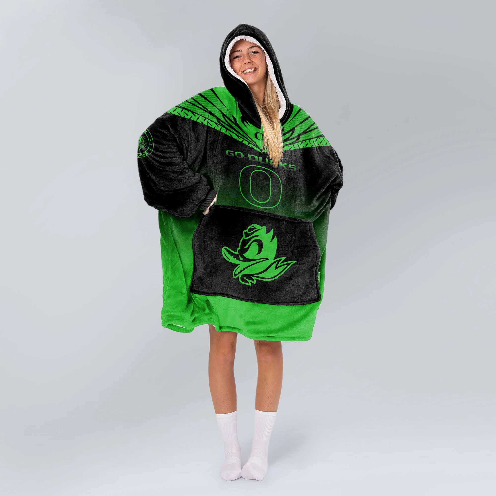 Adult Oregon Football Unisex Blanket Hoodie