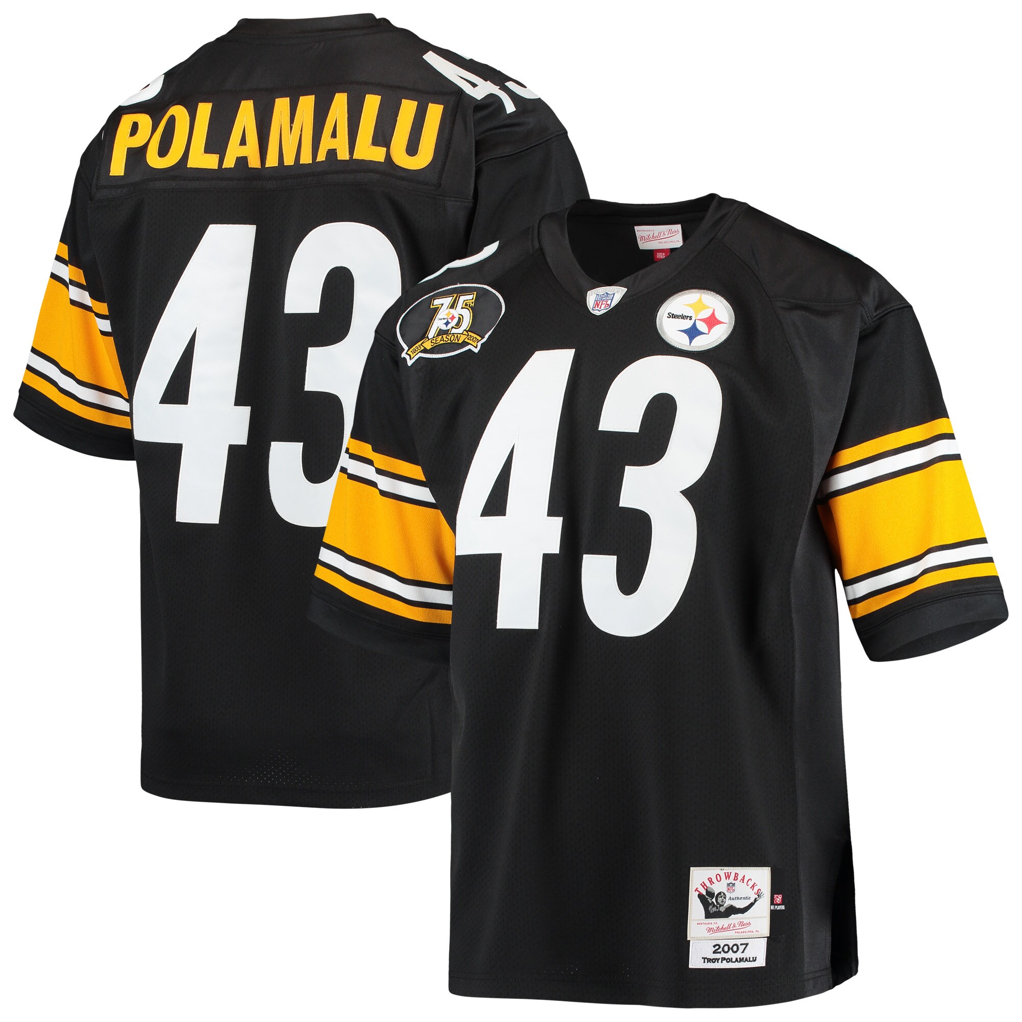 Troy Polamalu Pittsburgh Steelers  2007 Authentic Retired Player Jersey - Black