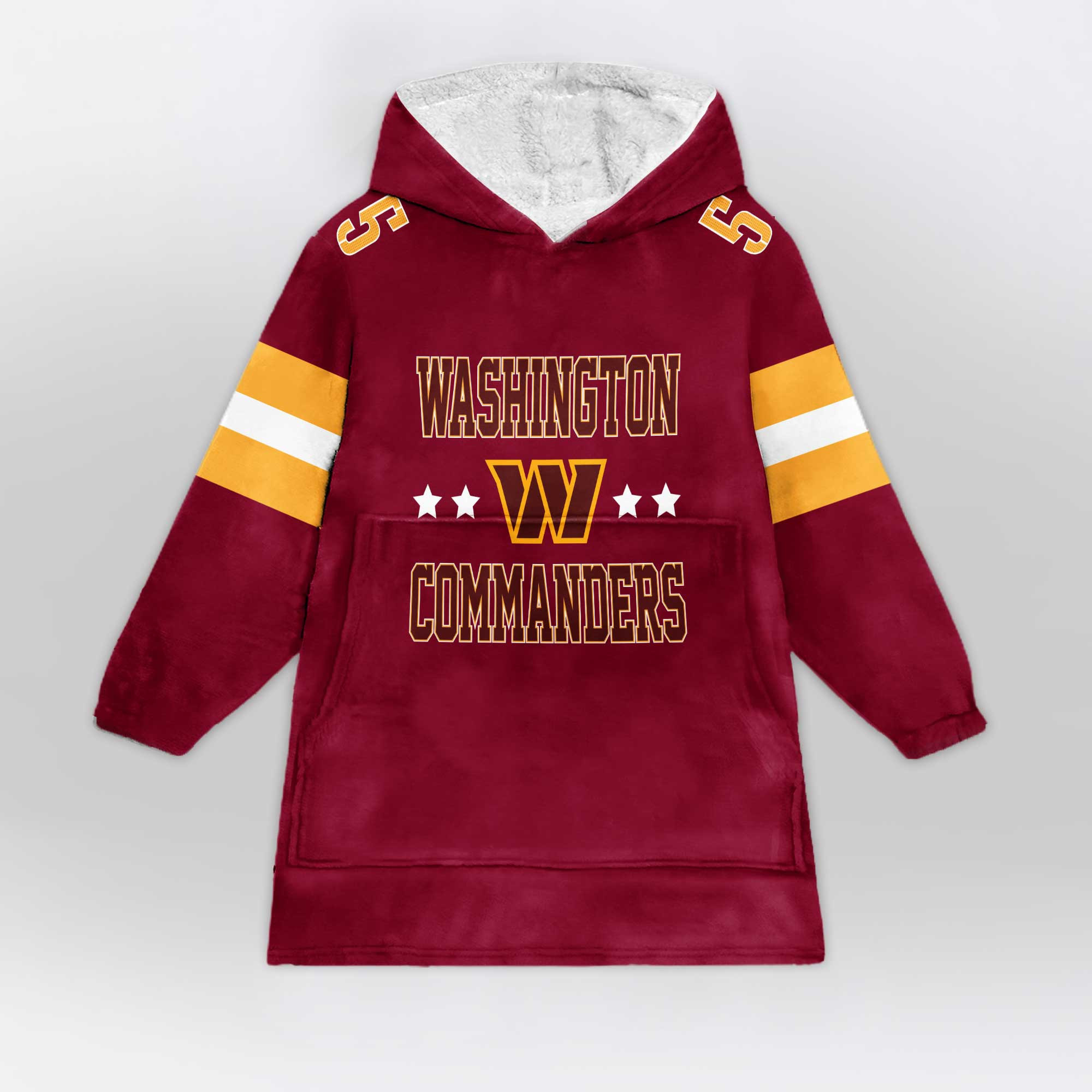 Adult 5 Washington Football Unisex Blanket Hoodie