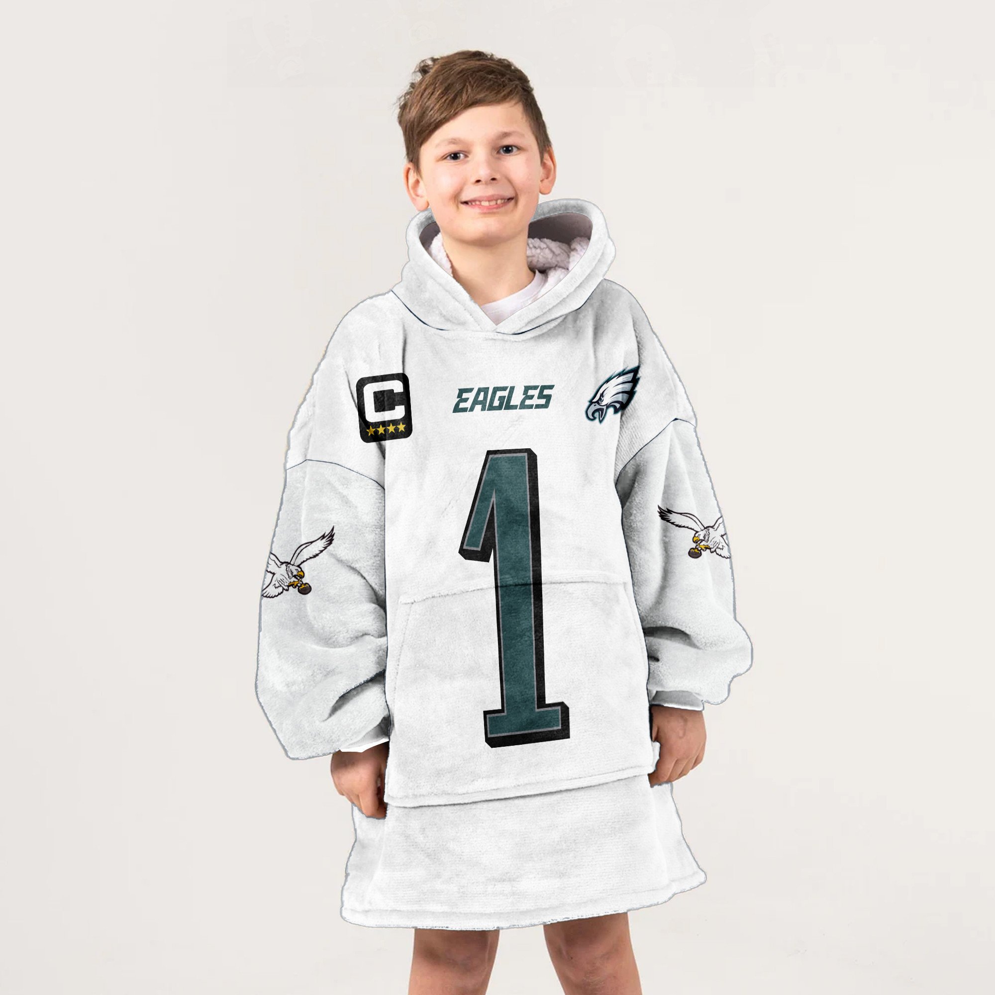Adult Captain 1 Philadelphia Football Unisex Blanket Hoodie