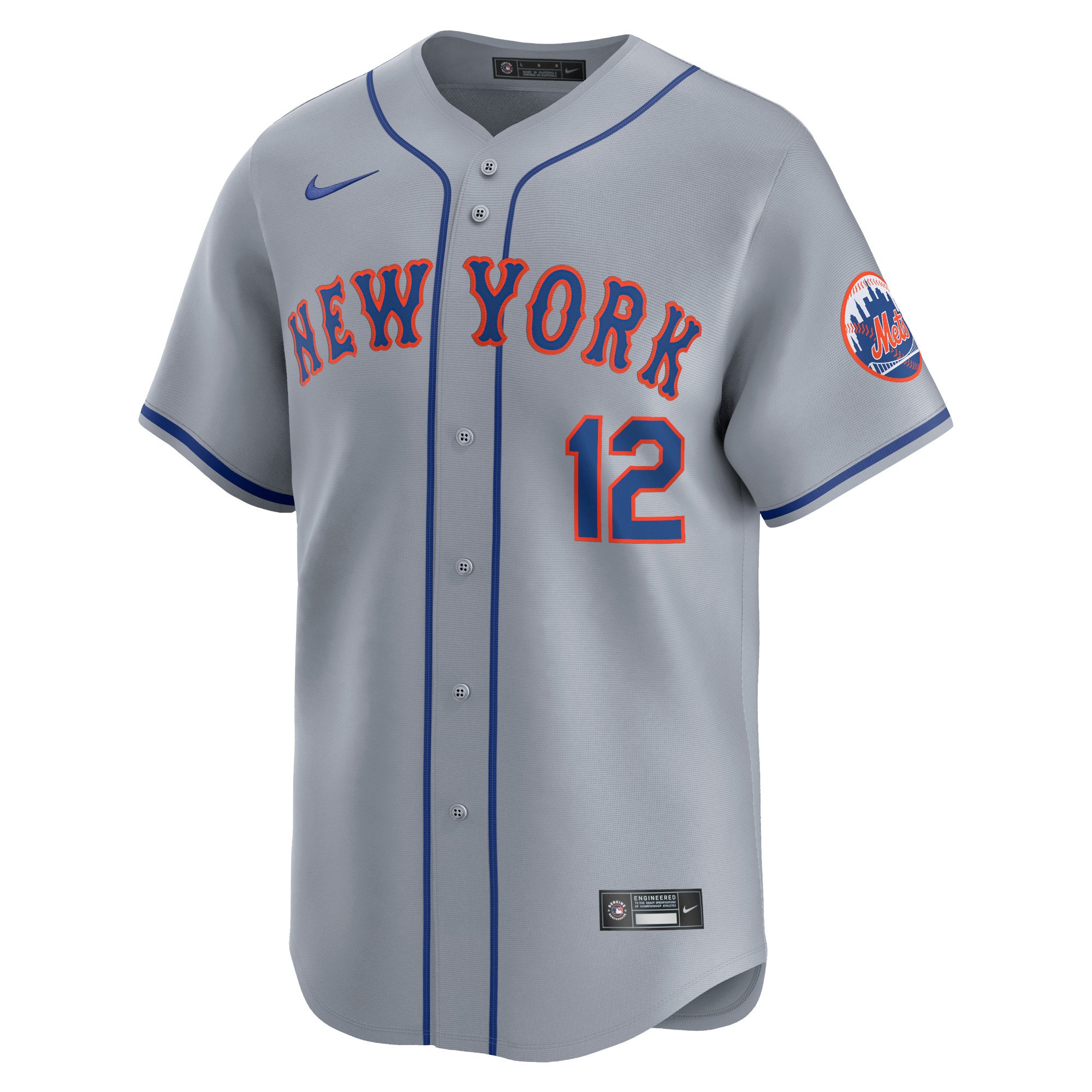 Men's New York Mets Francisco Lindor  Gray Away Limited Player Jersey