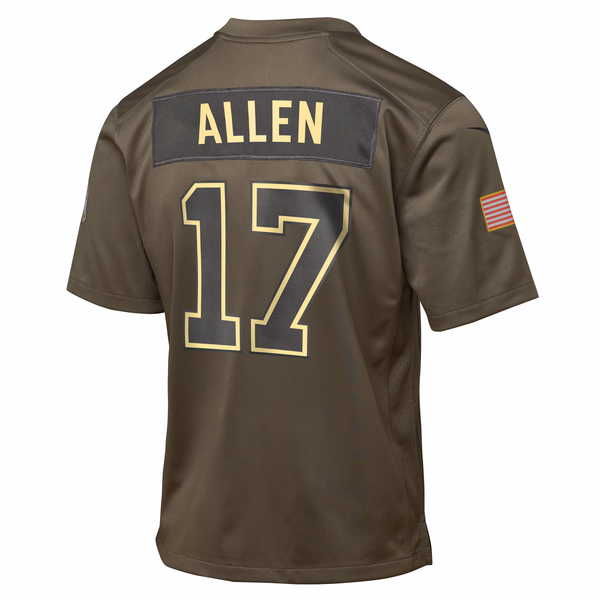 Youth Buffalo Bills #17 Josh Allen Olive 2025 Salute to Service Game Jersey