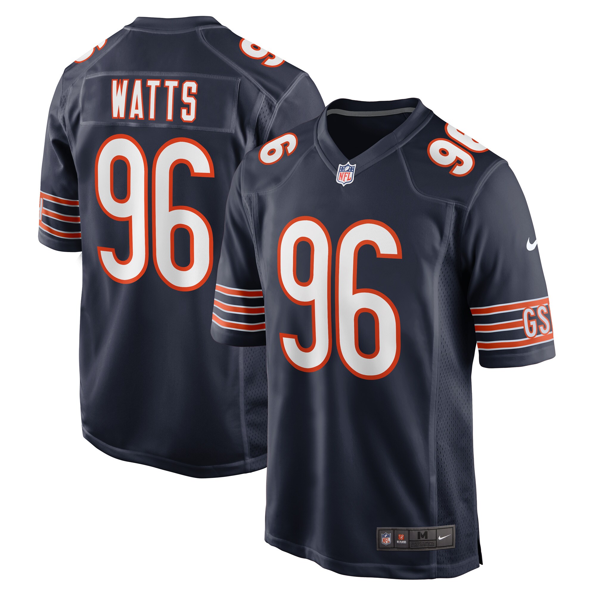 Armon Watts Chicago Bears  Game Player Jersey - Navy
