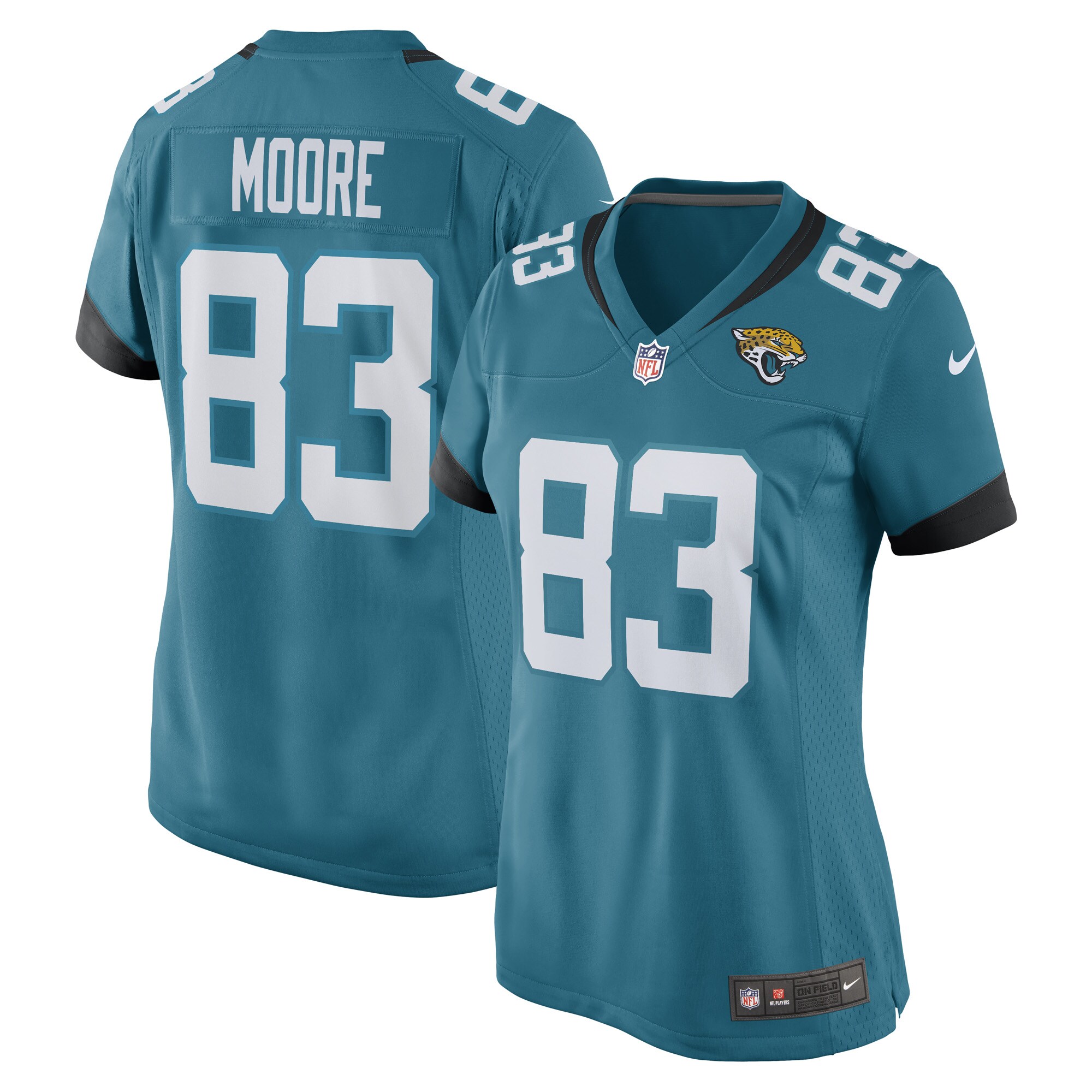 Jaylon Moore Jacksonville Jaguars Women's Game Player Jersey - Teal