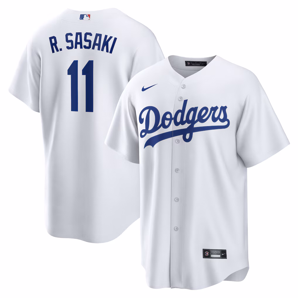 Rōki Sasaki #11 Los Angeles Dodgers Home Replica Jersey - White