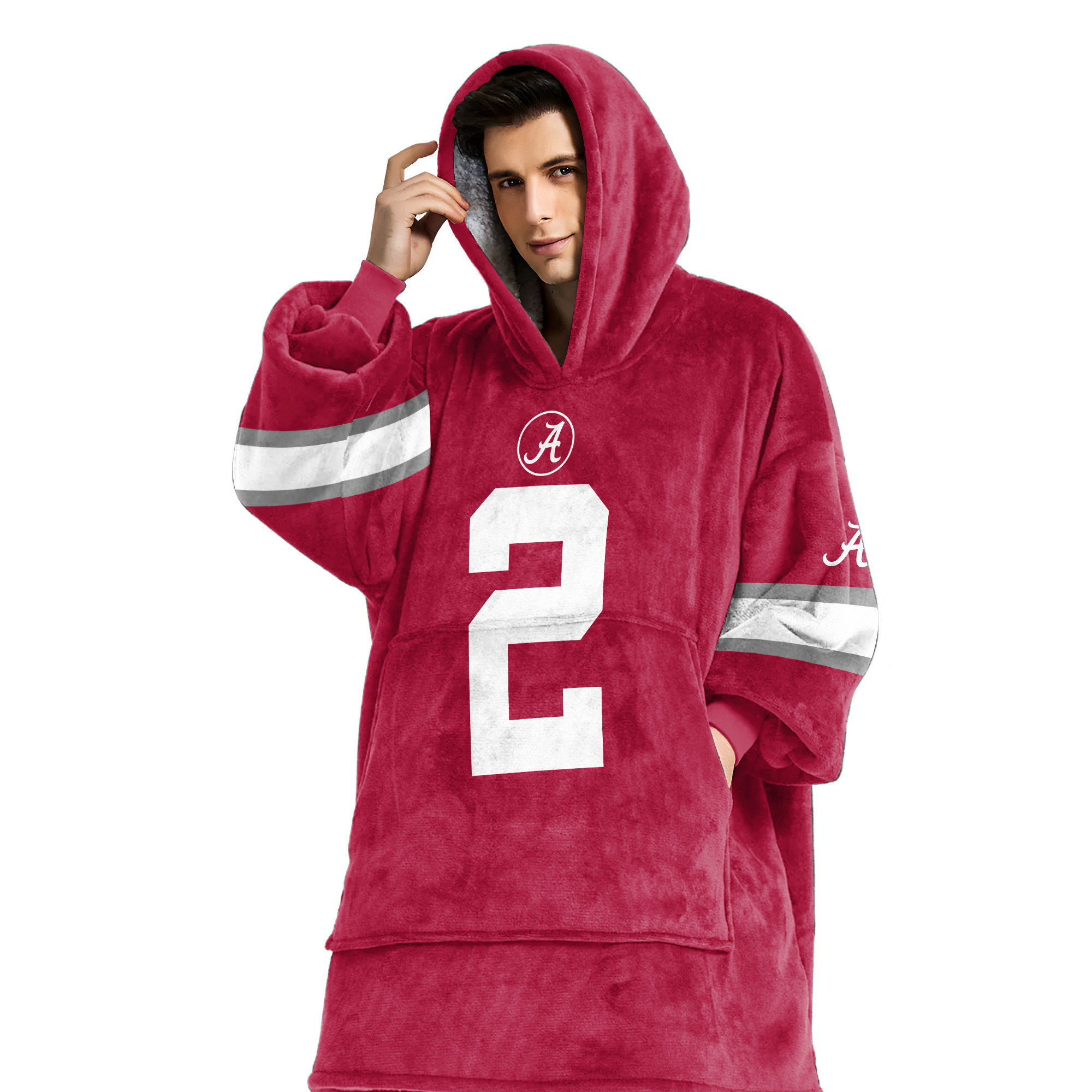 Adult 2 Alabama Football Unisex Blanket Hoodie