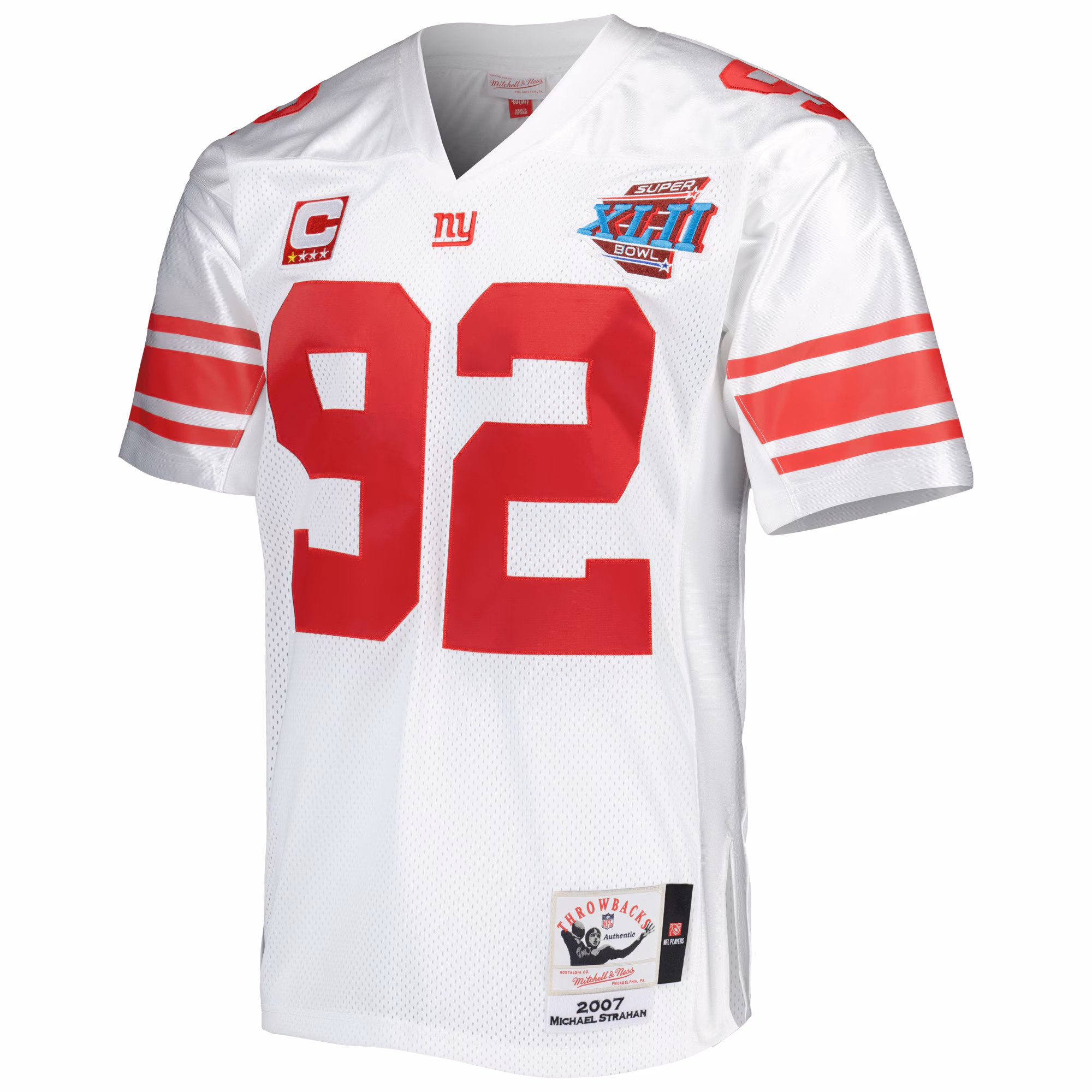 Michael Strahan New York Giants 2007 Authentic Throwback Retired Player Jersey - White