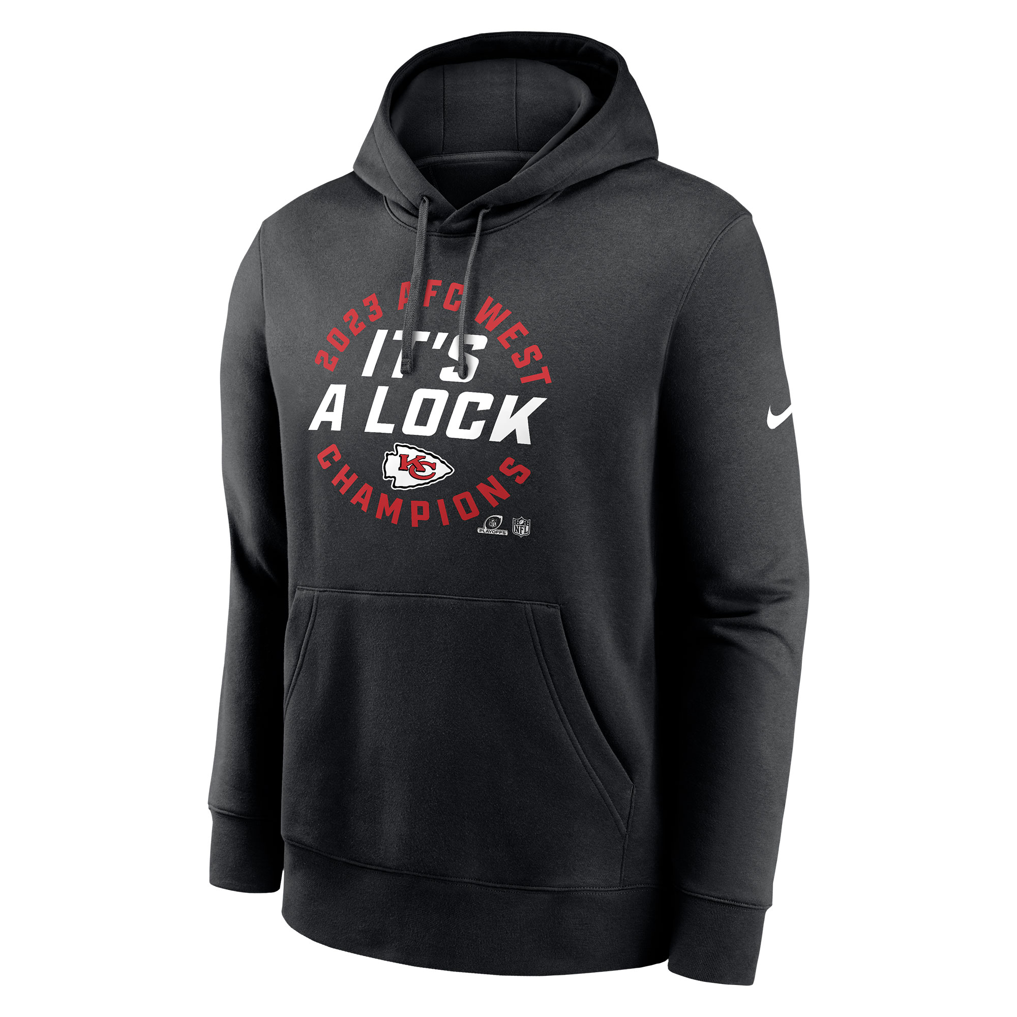 Kansas City Chiefs 2023 AFC West Division Champions Locker Room Trophy Collection Pullover Hoodie - Black