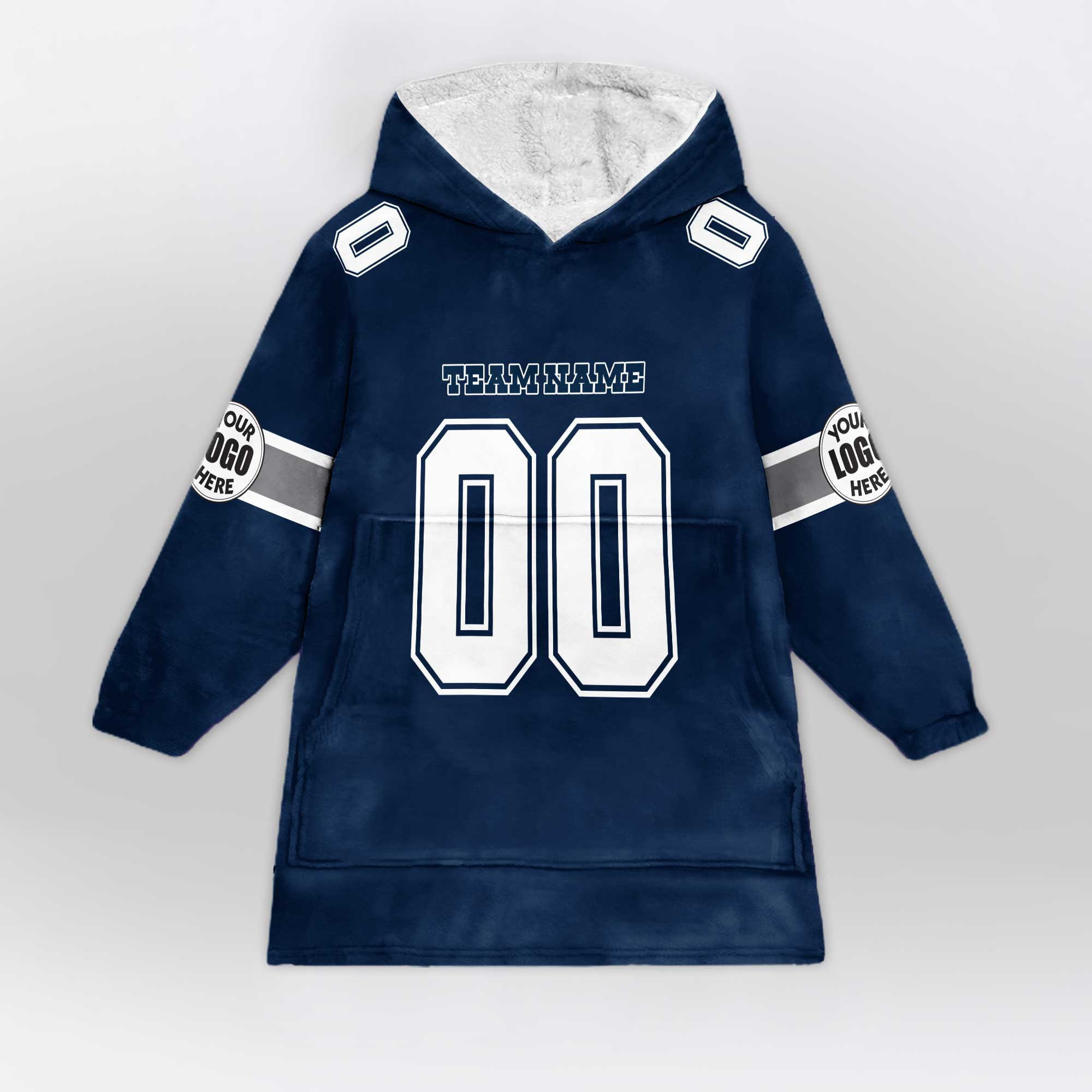 Adult Custom Blanket Hoodie Dallas Inspired Color