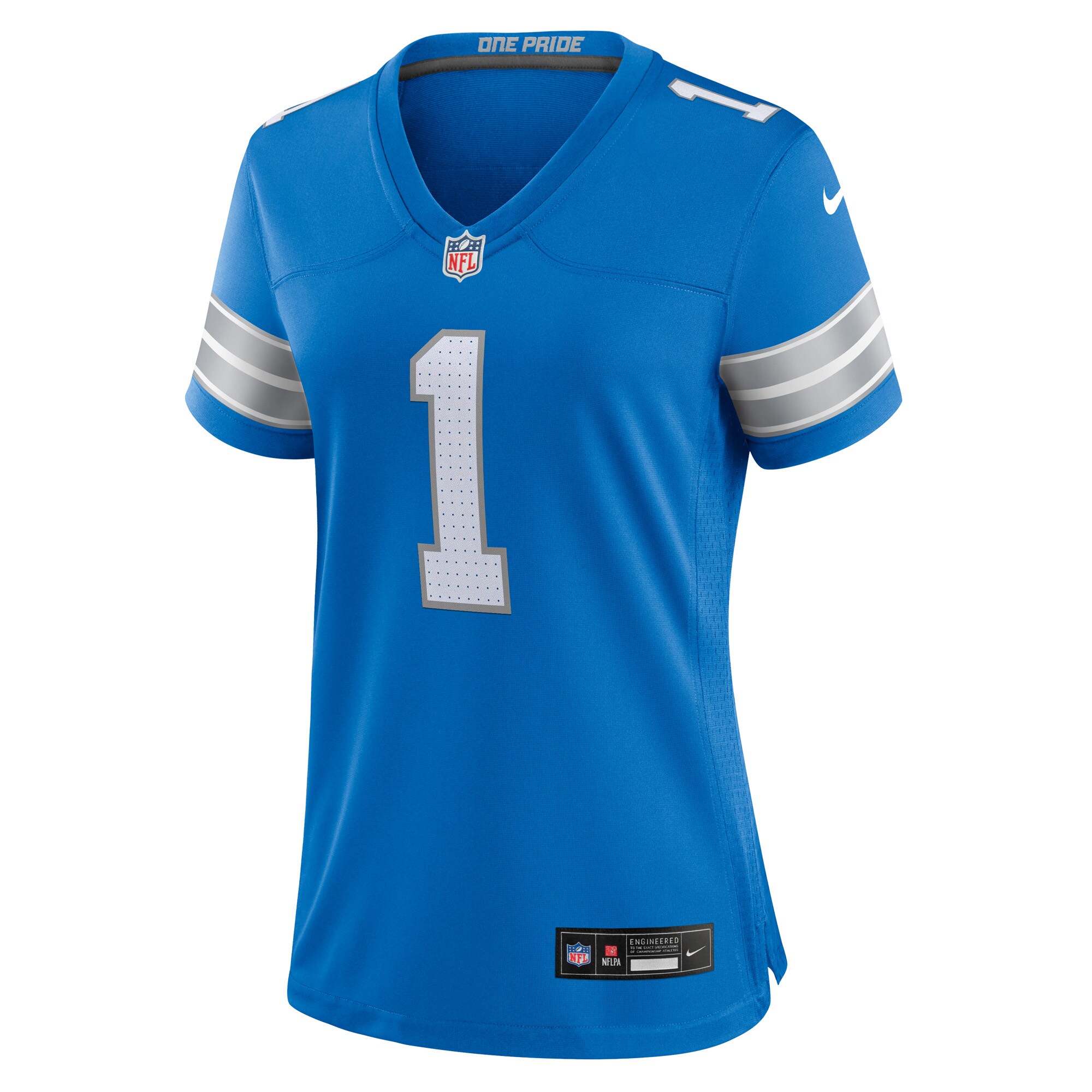 Number 1 Bride Detroit Lions Women's Game Jersey - Blue