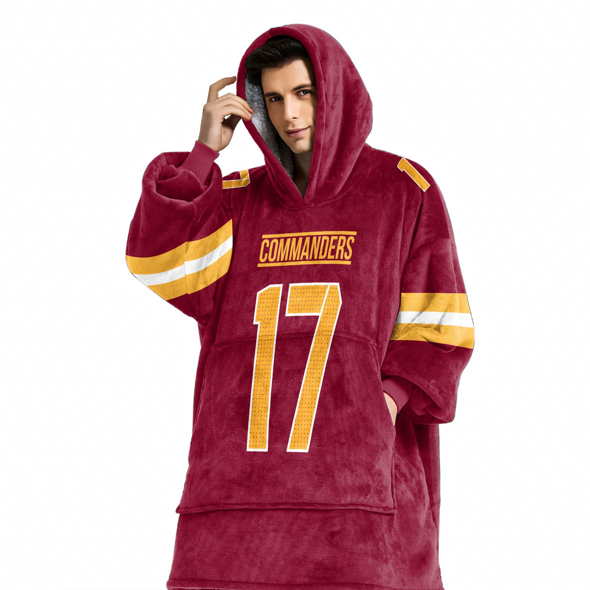 Adult 7 Washington Football Unisex Blanket Hoodie
