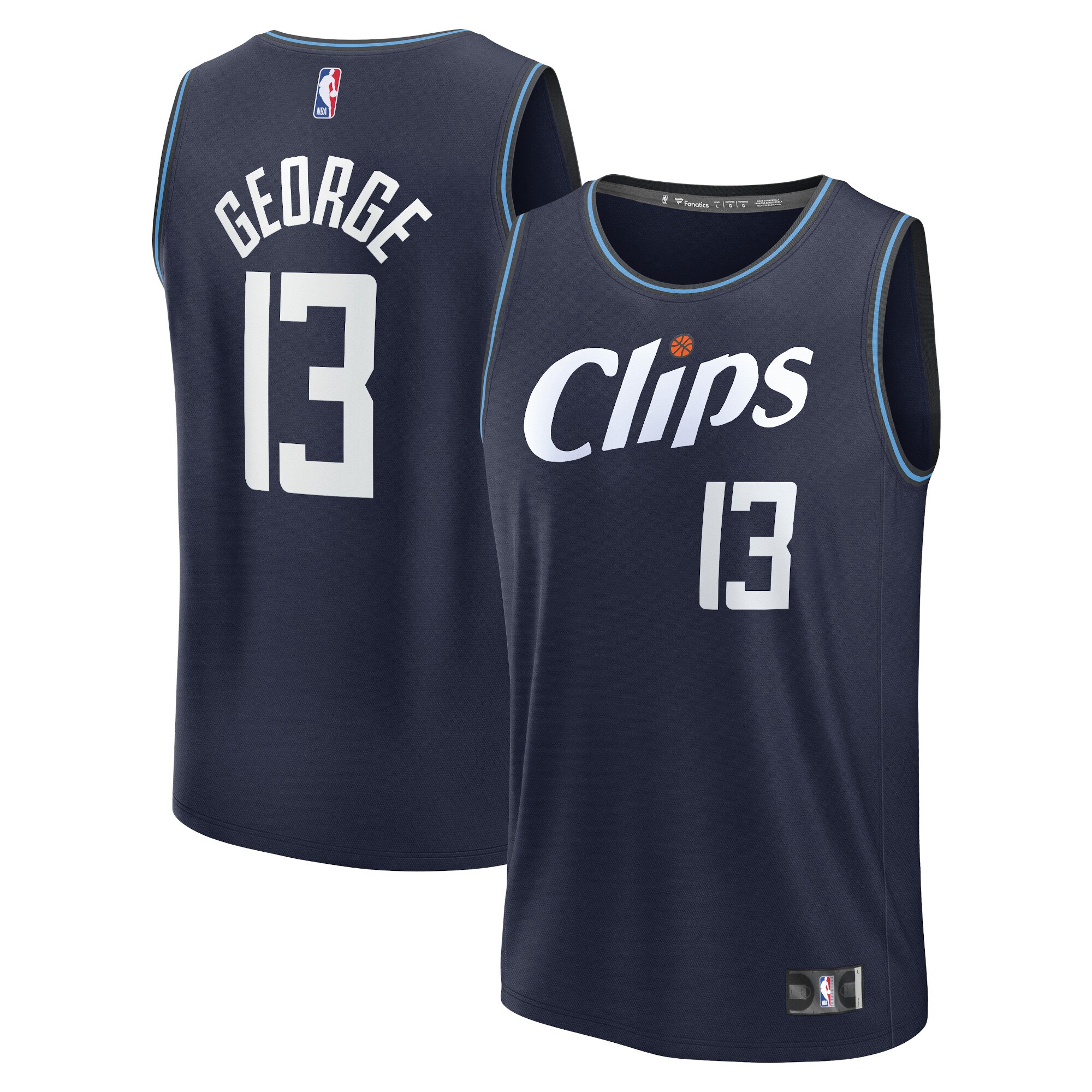 Unisex LA Clippers Paul George  Navy 2023/24 Fast Break Jersey - City Edition