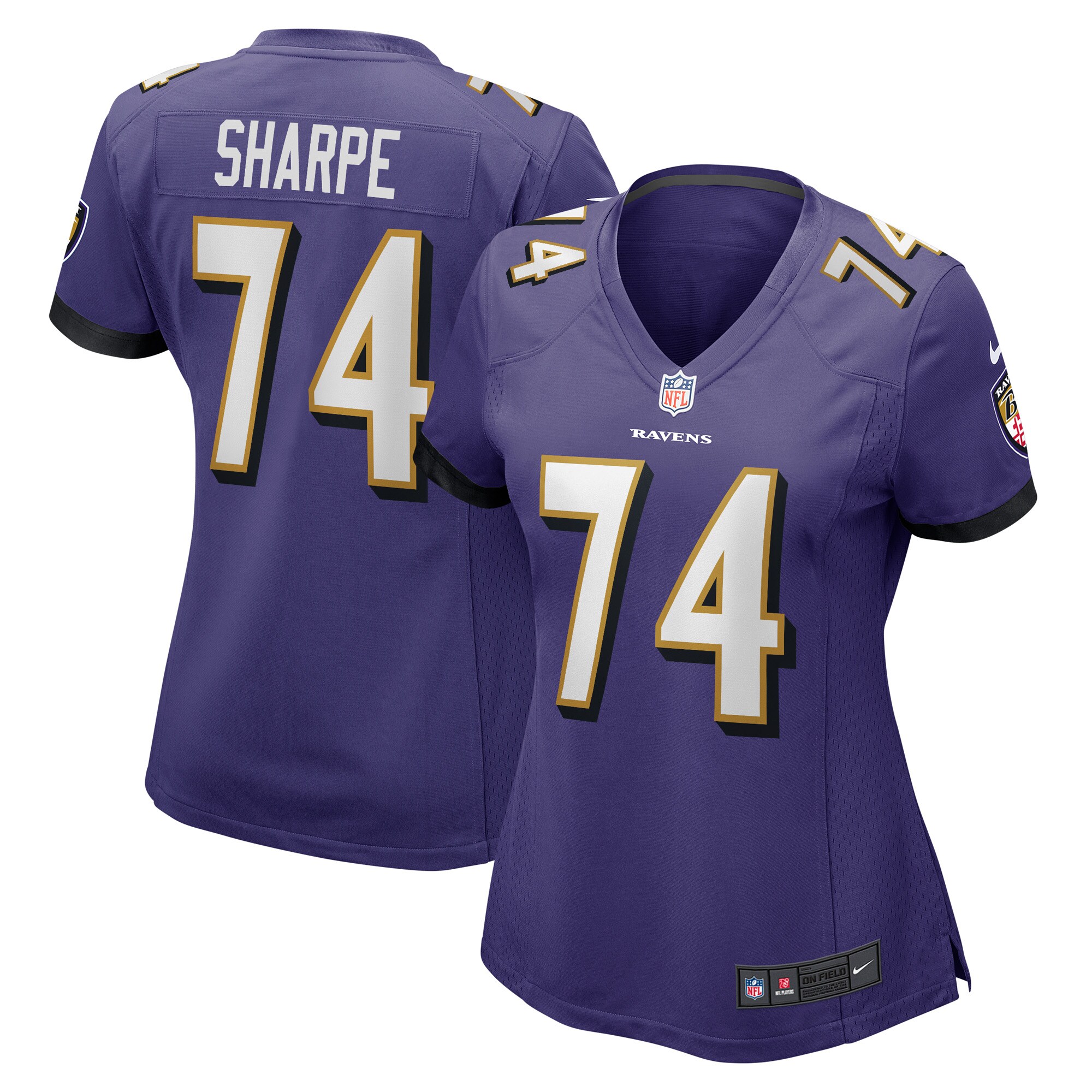 David Sharpe Baltimore Ravens  Women's Game Player Jersey - Purple