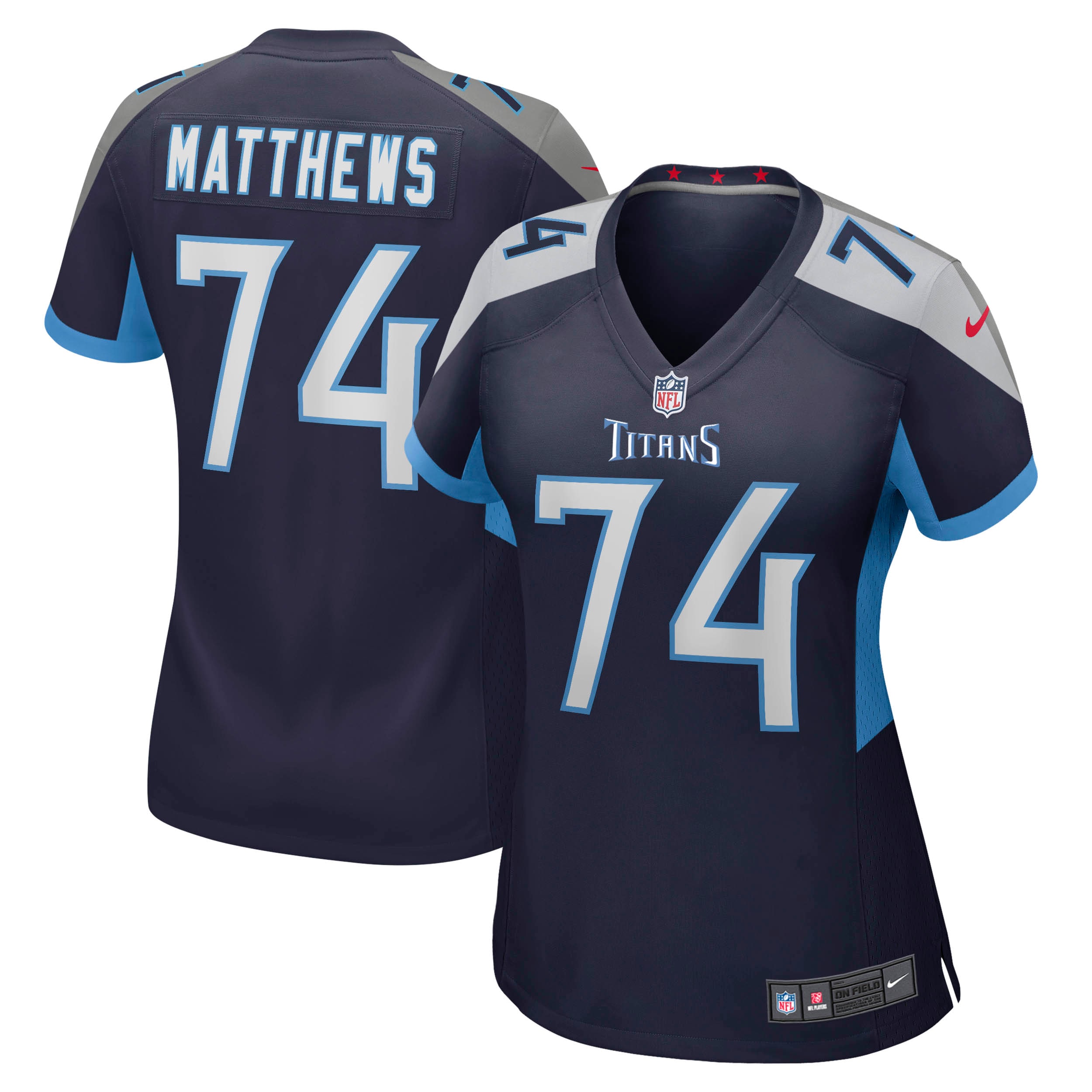 Bruce Matthews Tennessee Titans Women's Retired Player Jersey - Navy