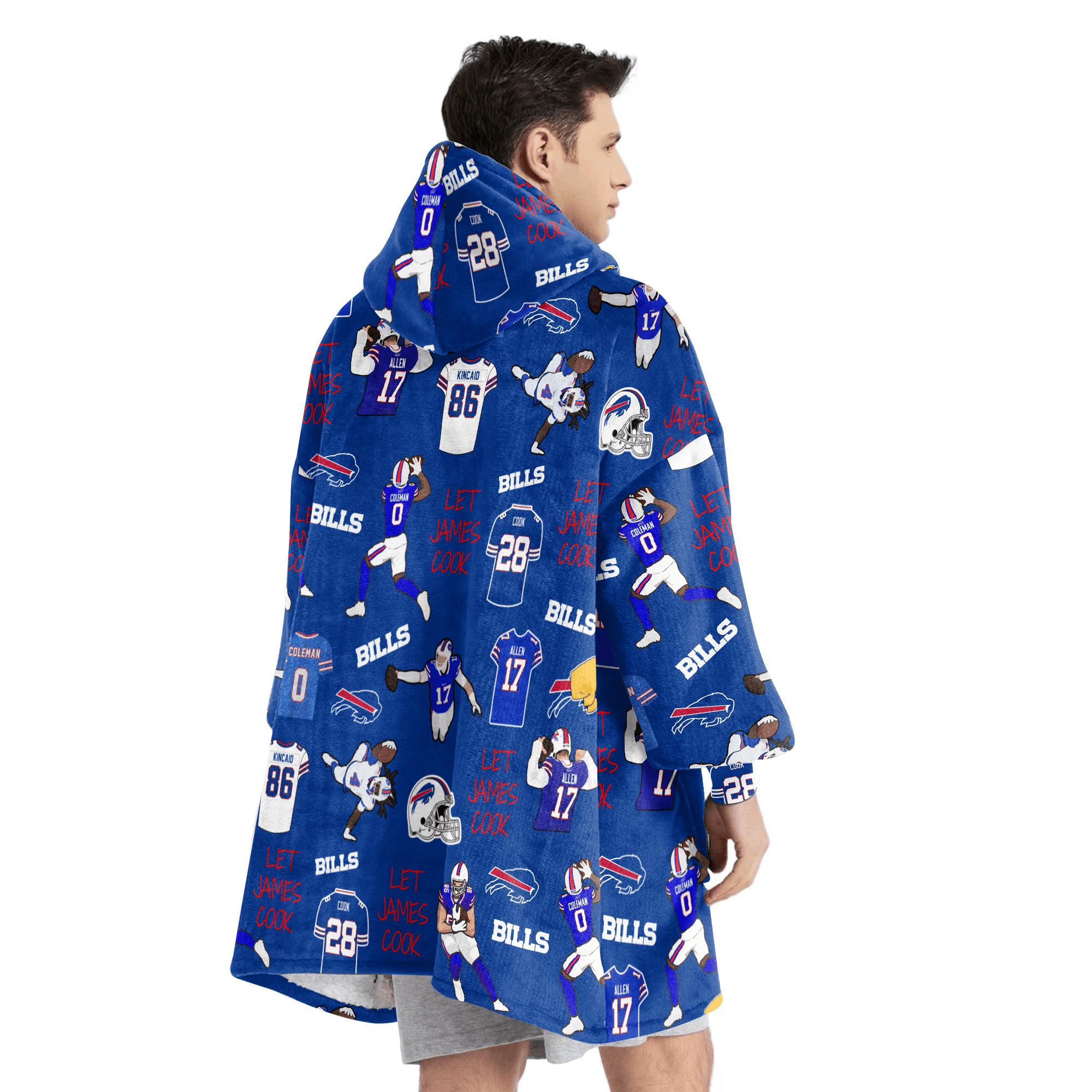 Buffalo Football Full Patterns Unisex Blanket Hoodie