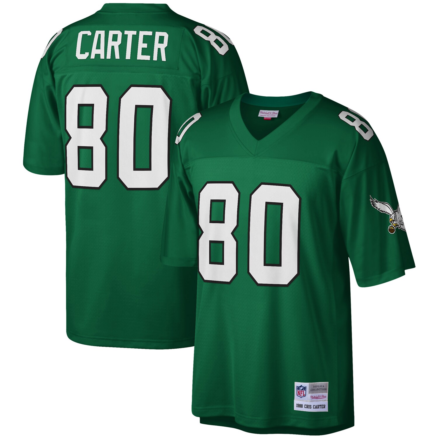 Cris Carter Philadelphia Eagles #80 Legacy Replica Jersey - Kelly Green