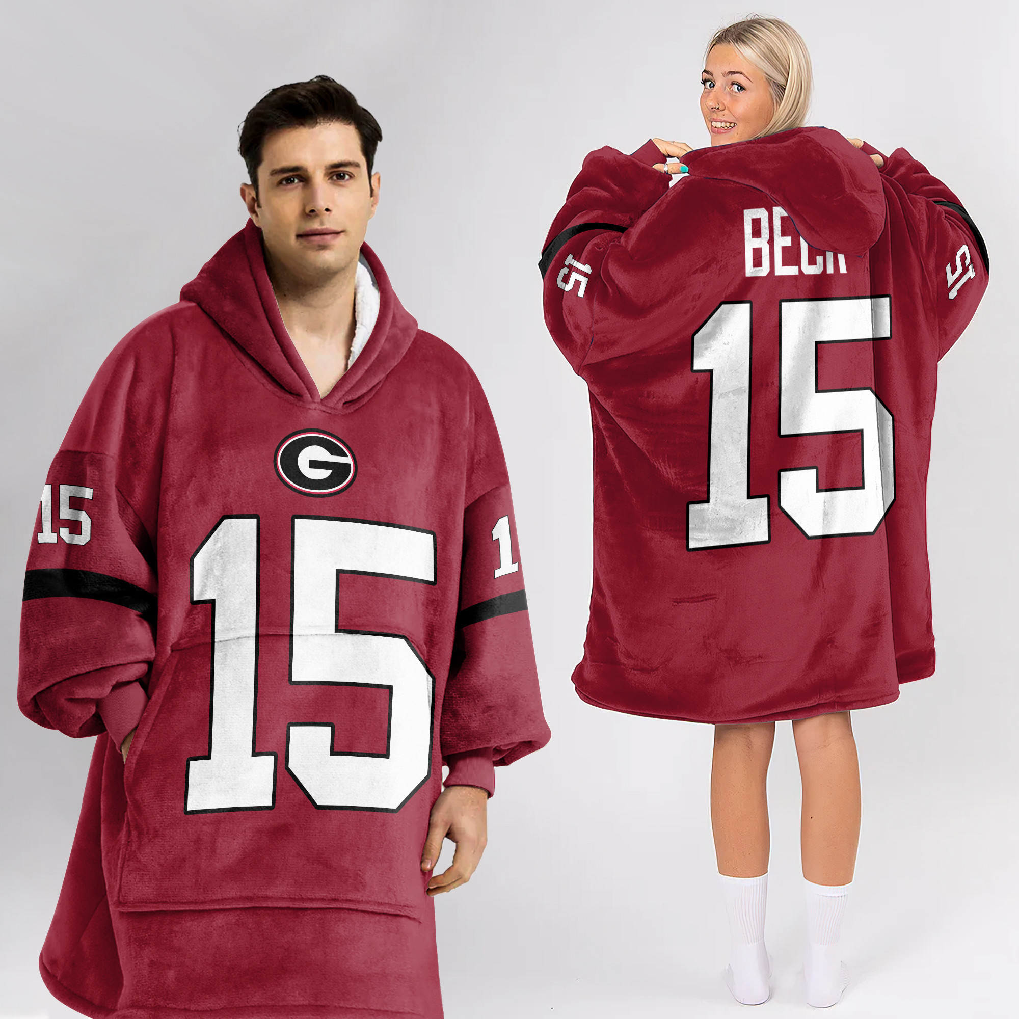 Adult 15 Georgia Football Unisex Blanket Hoodie