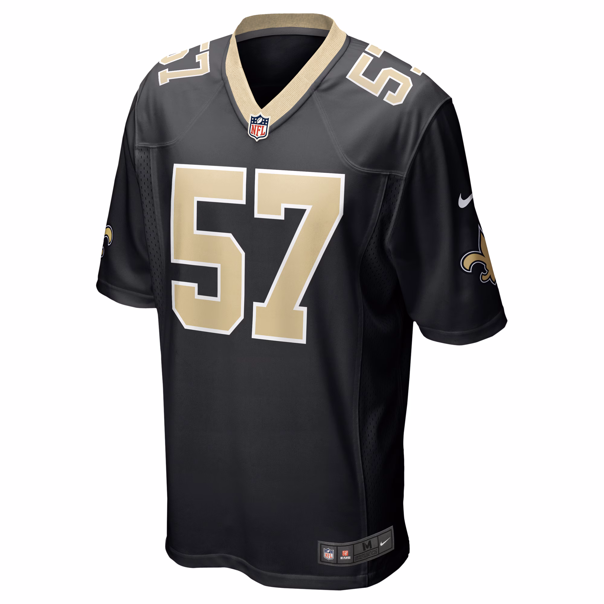 Niko Lalos New Orleans Saints Team Game Jersey -  Black